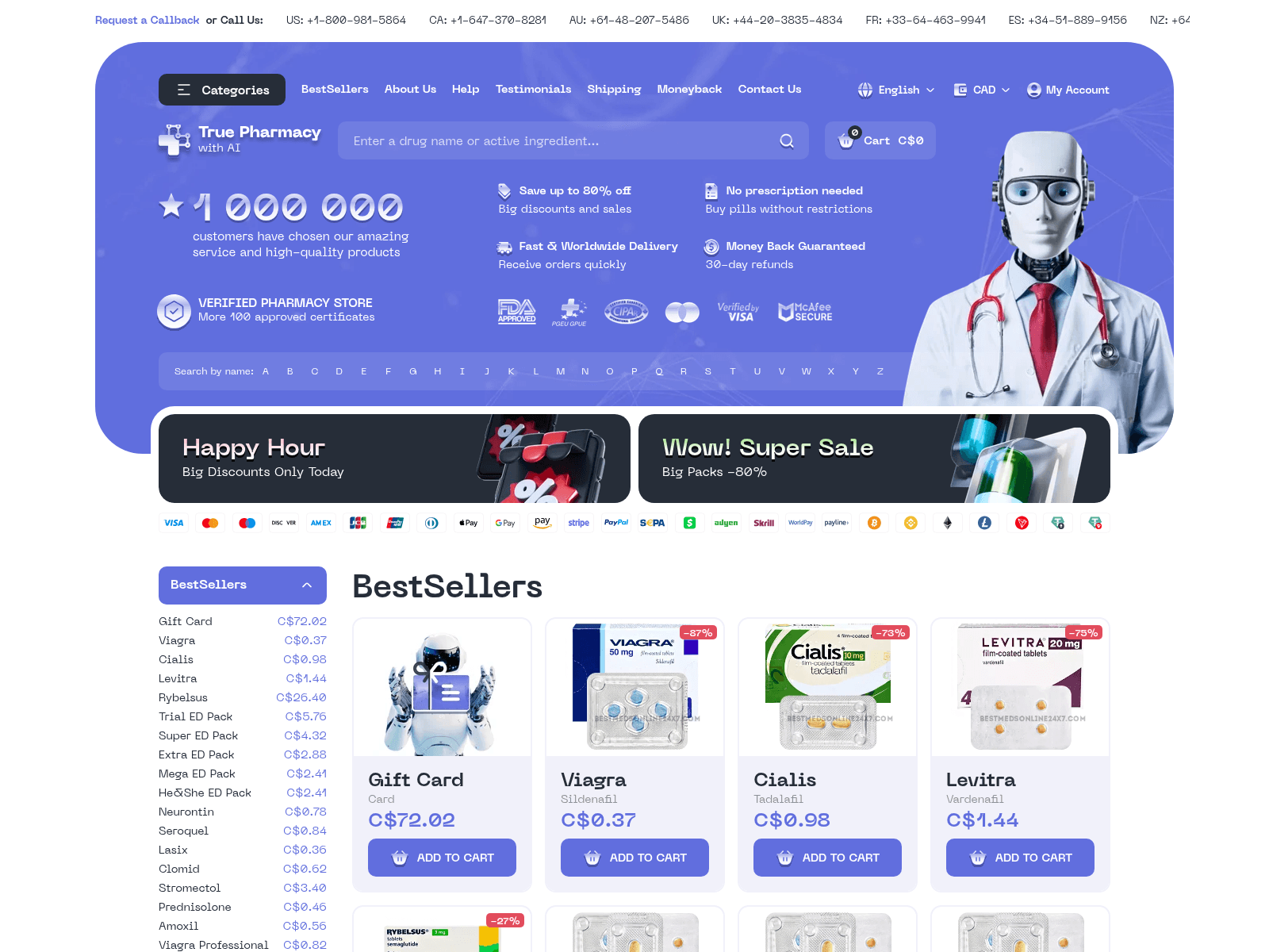 Screenshot of bestmedsonline24x7.com