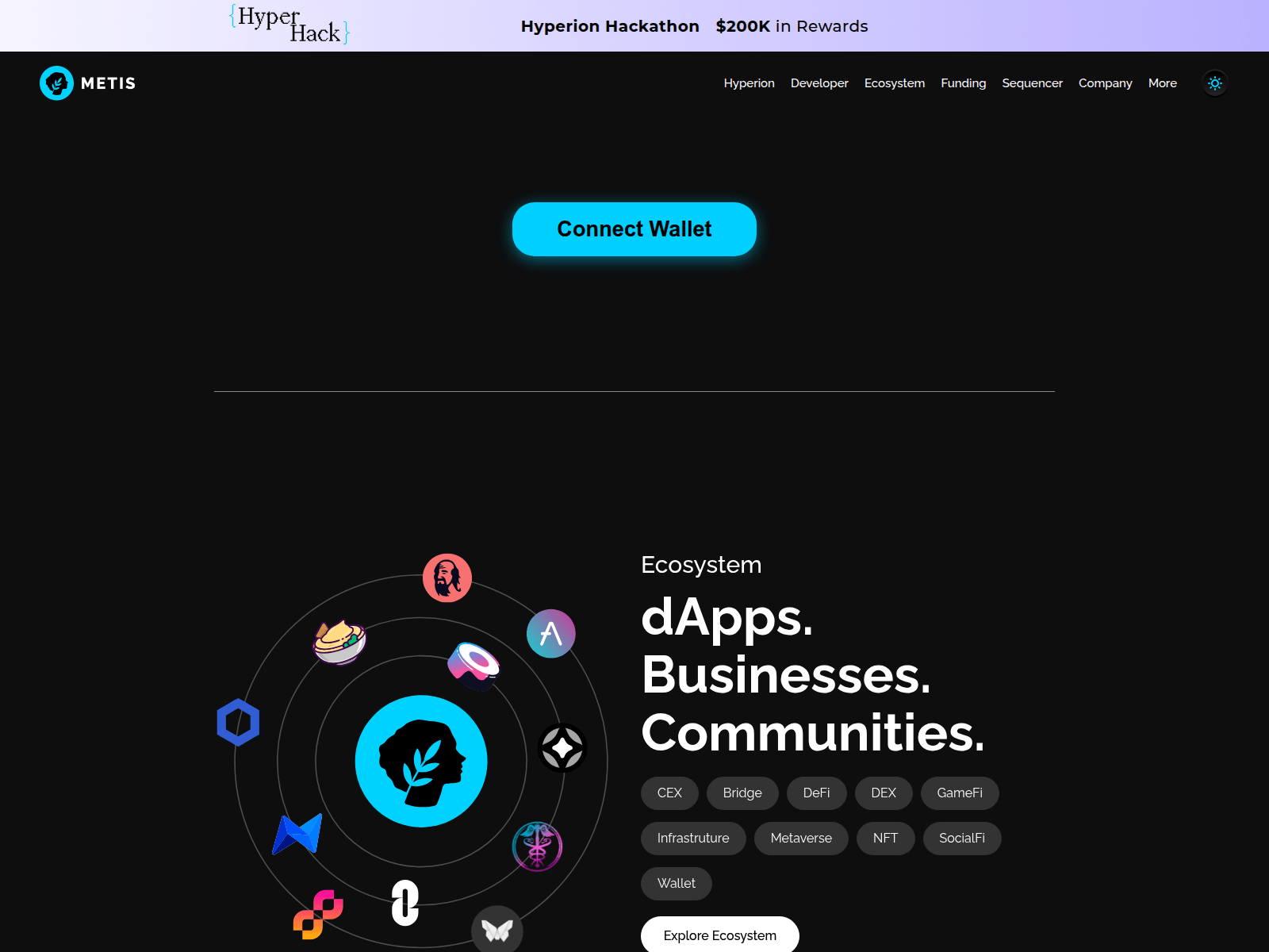 Screenshot of register-metis.xyz