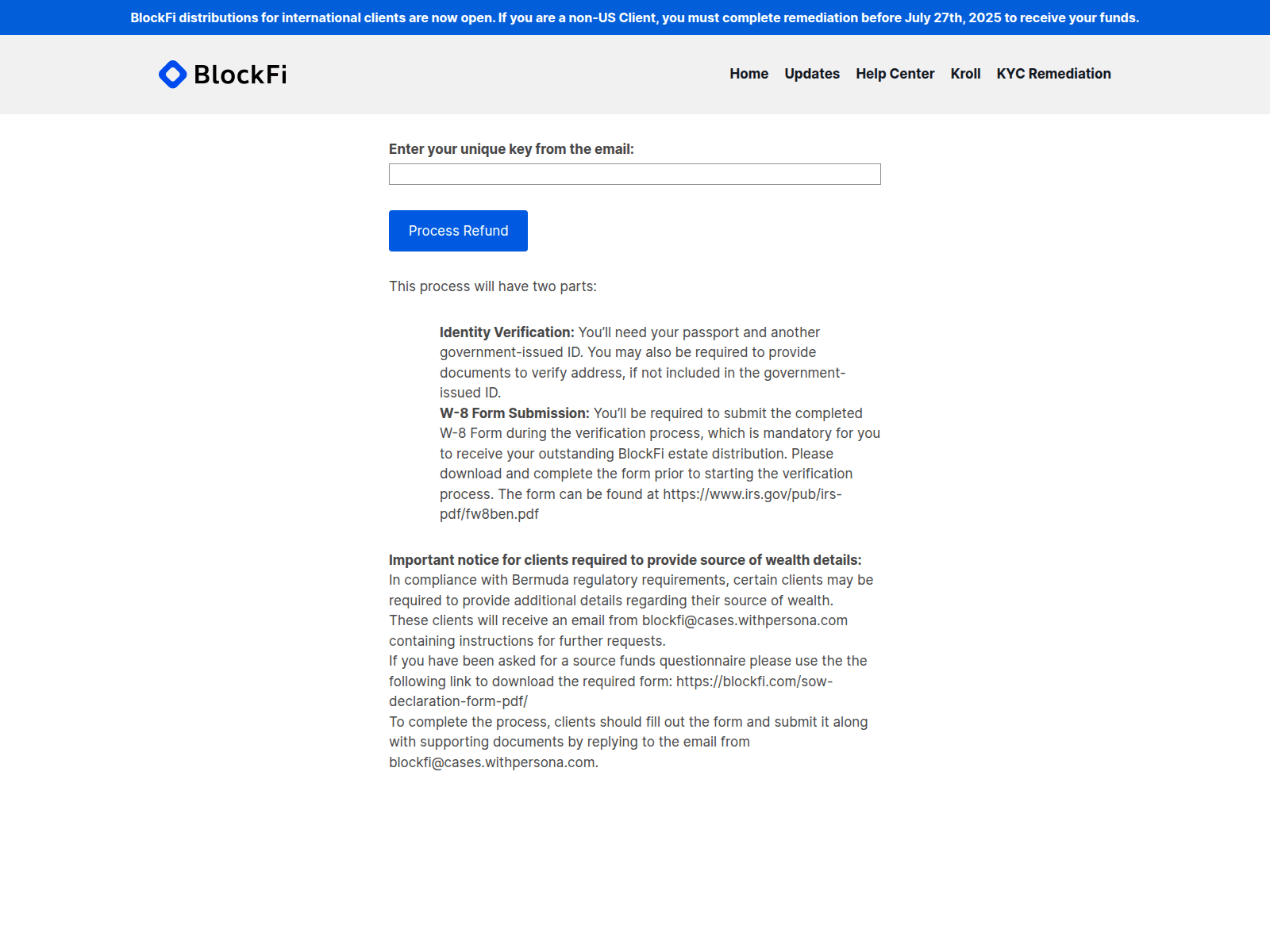 Screenshot of legal-processor-blockfi.com