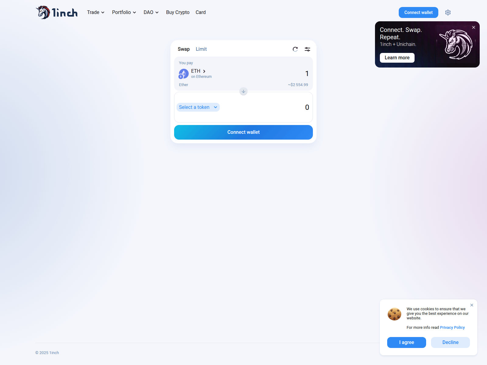 Screenshot of 1inch.io-app-chain-web3.com