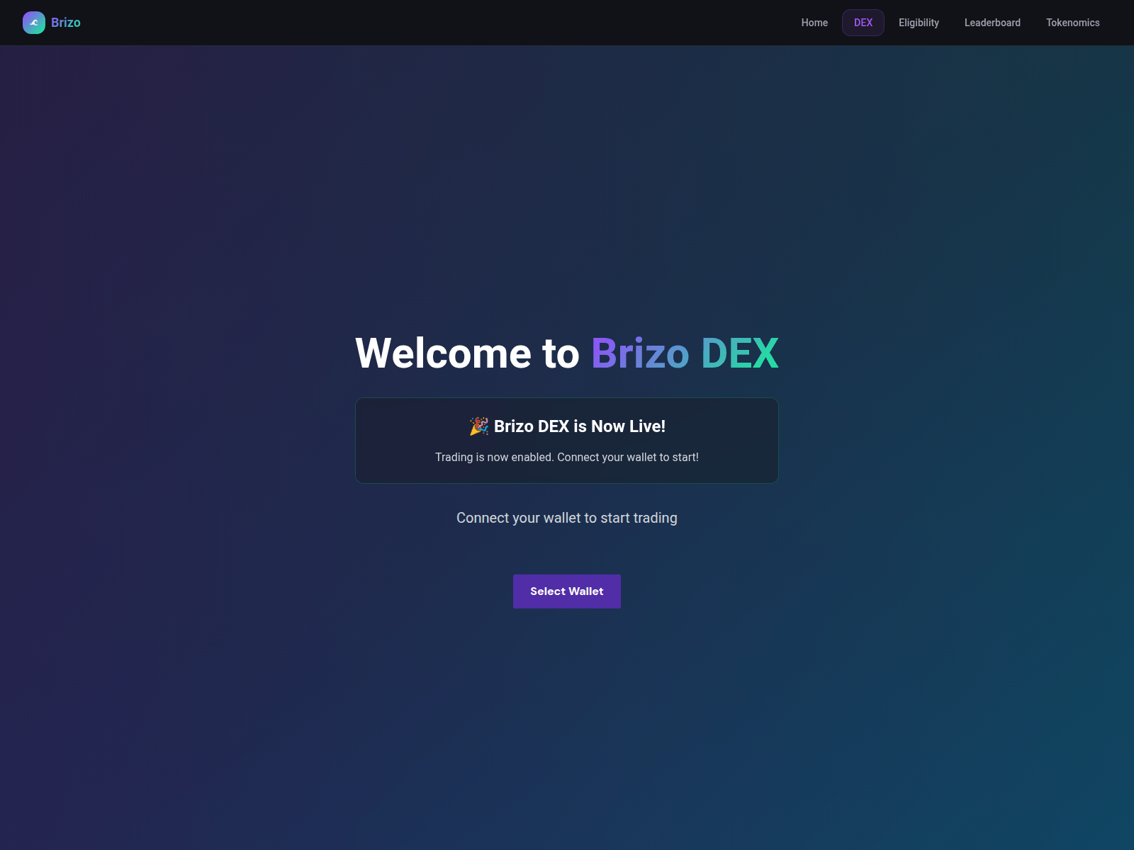 Screenshot of swap.brizonetwork.xyz