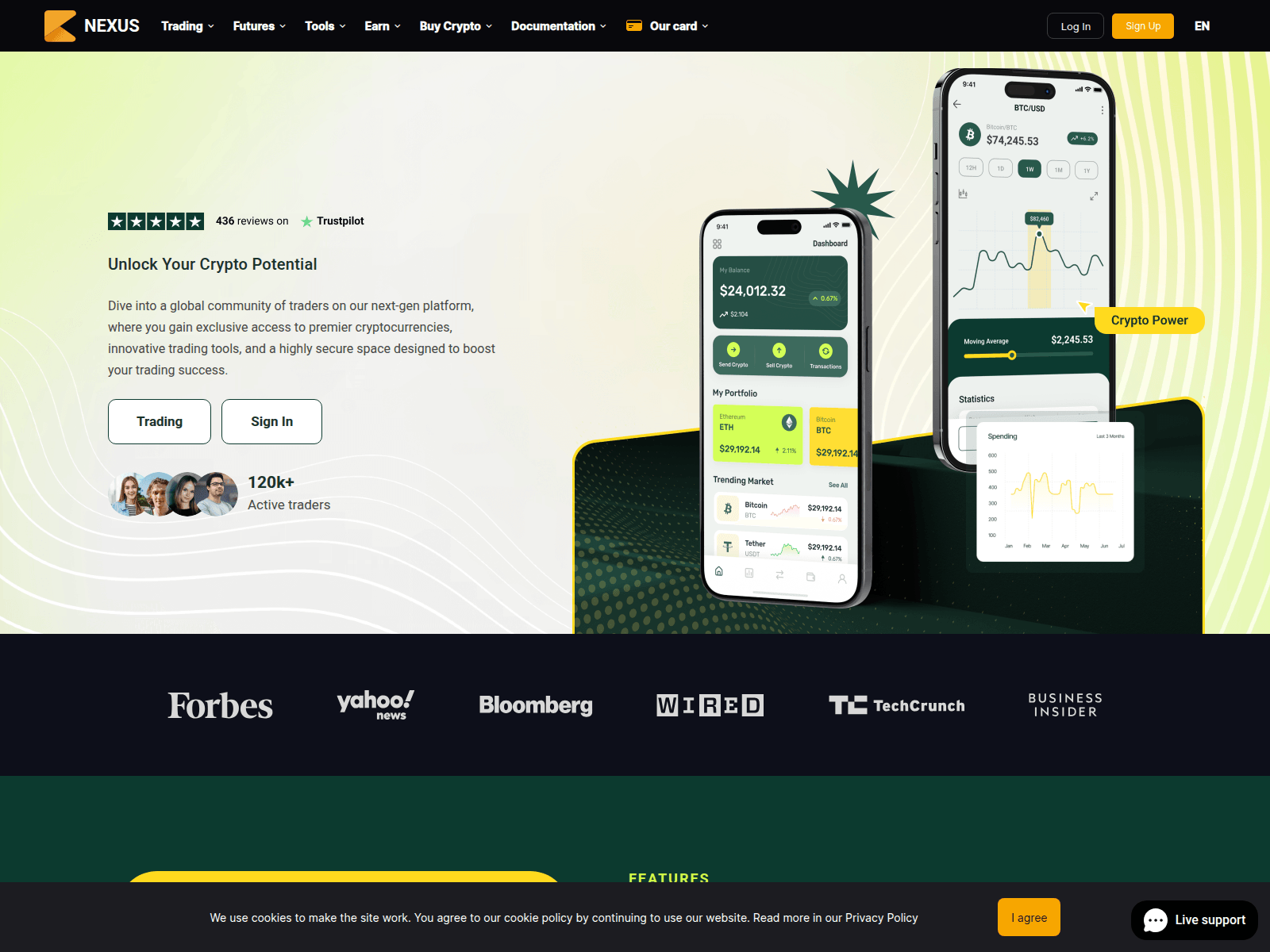 Screenshot of nexustrade.net