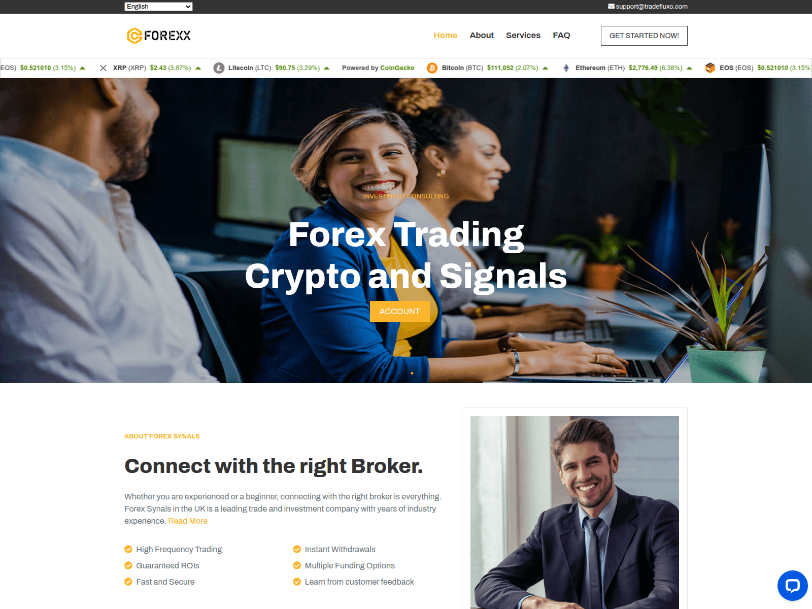 Screenshot of tradefluxo.com