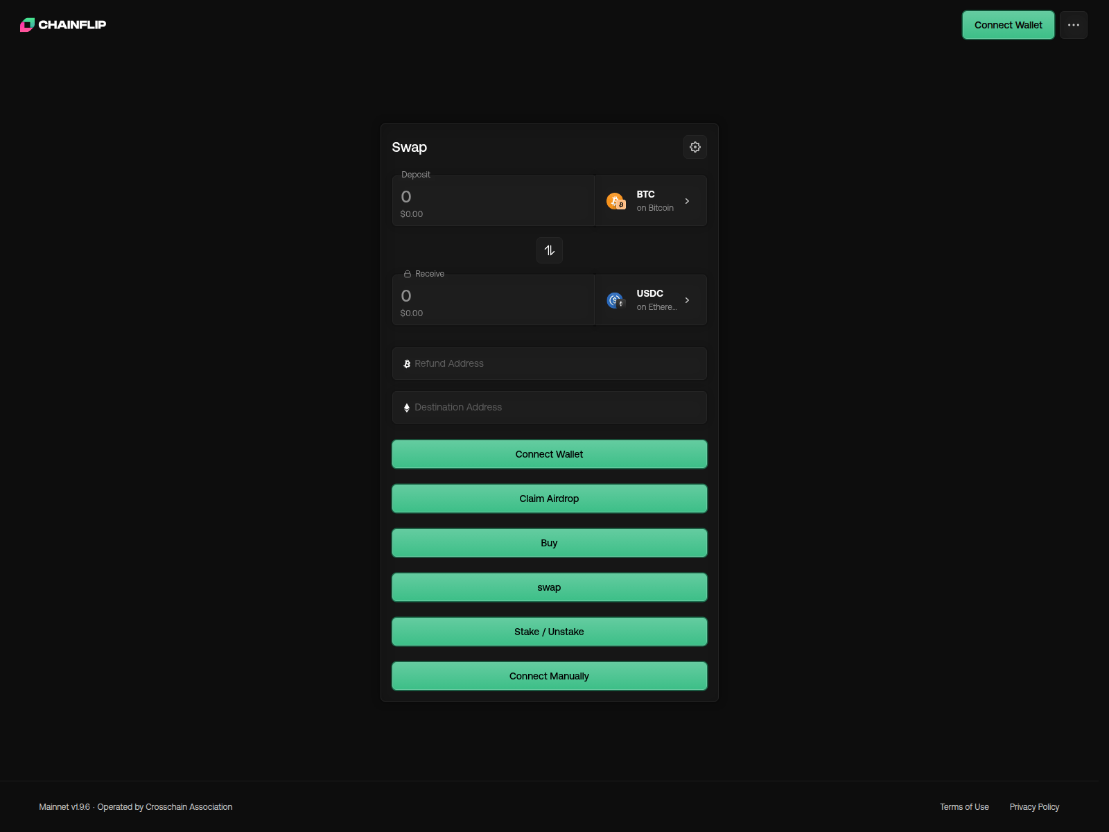 Screenshot of swap-chainflip.world
