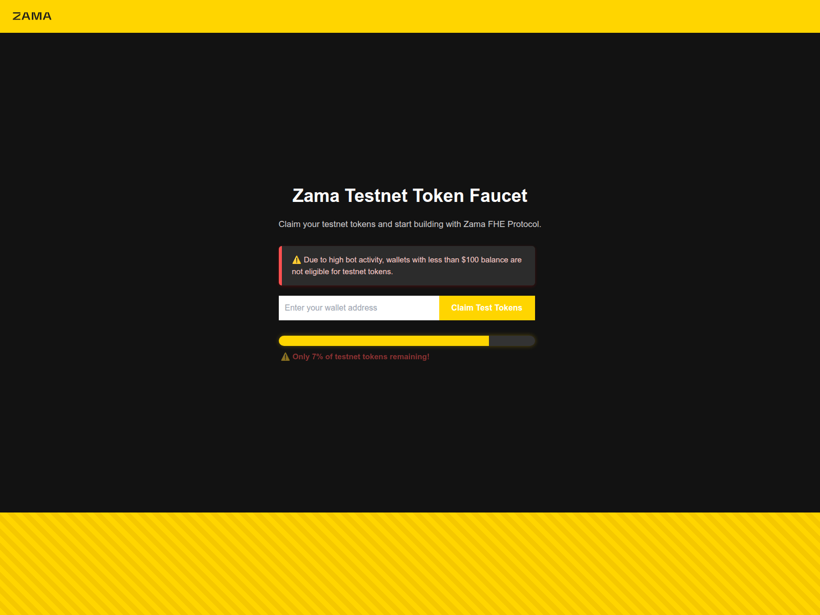 Screenshot of faucet-zama.com
