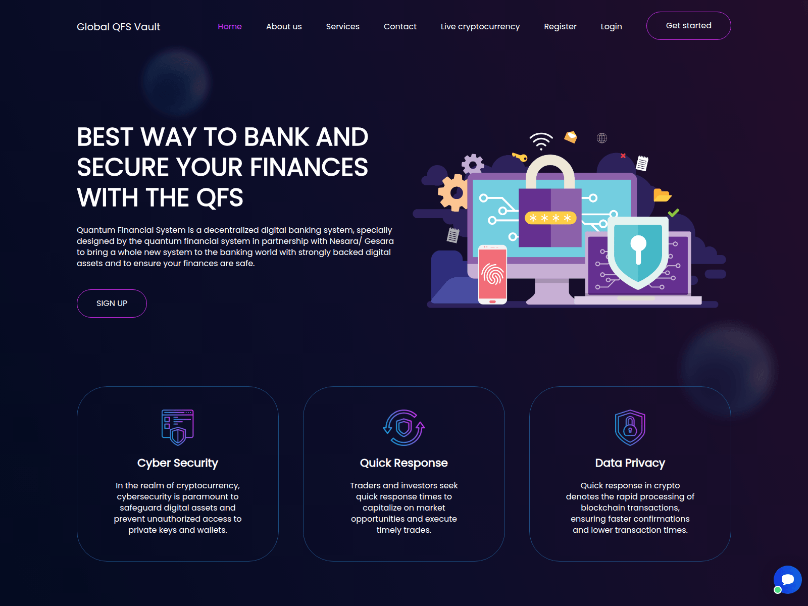 Screenshot of globalqfsvault.com