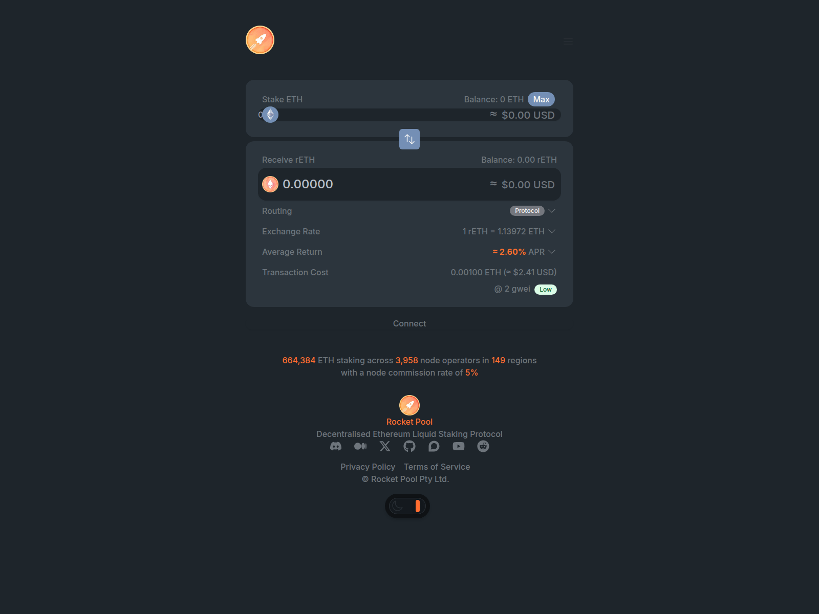 Screenshot of admin.stake-rocketpooi.net