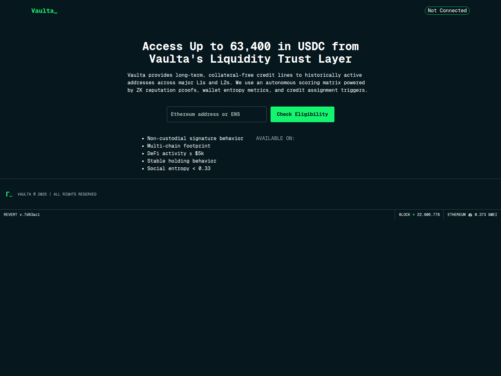 Screenshot of vaultafi.xyz