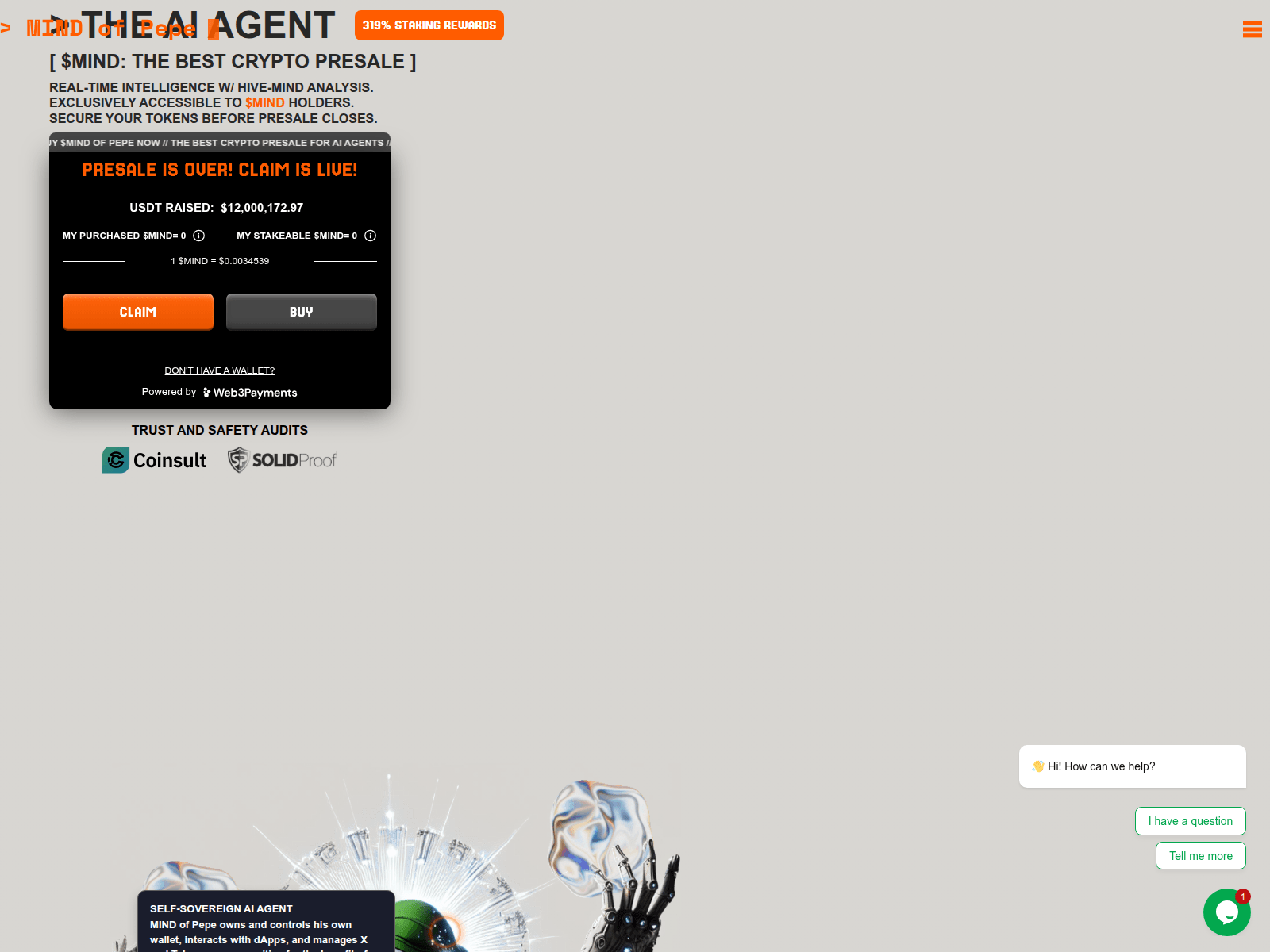 Screenshot of claim-mindofpepe.live