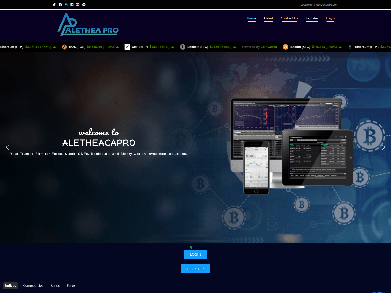 Screenshot of aletheacapro.com
