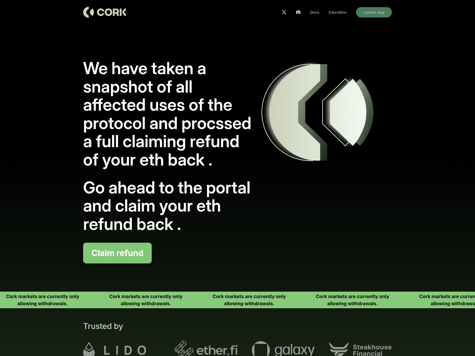 Screenshot of corkclaim.cloud