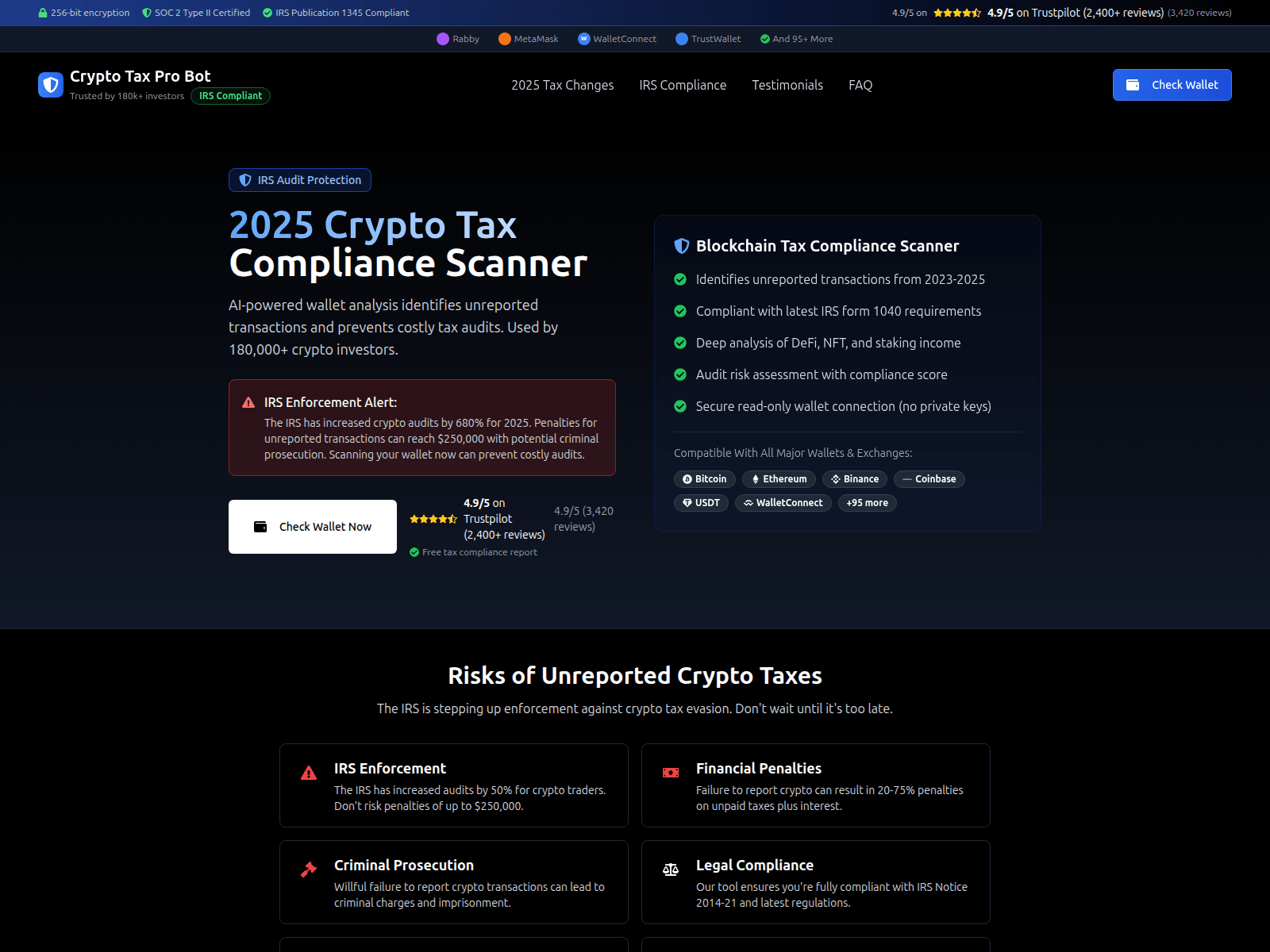 Screenshot of cryptotaxup.com