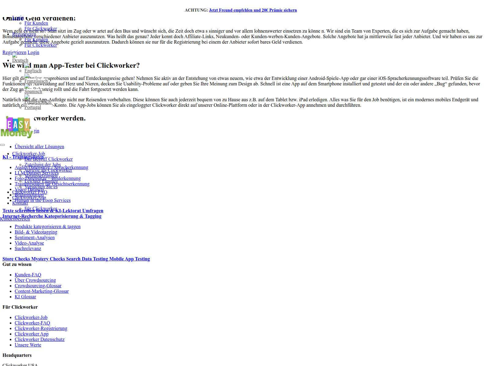 Screenshot of online-jobbers.com