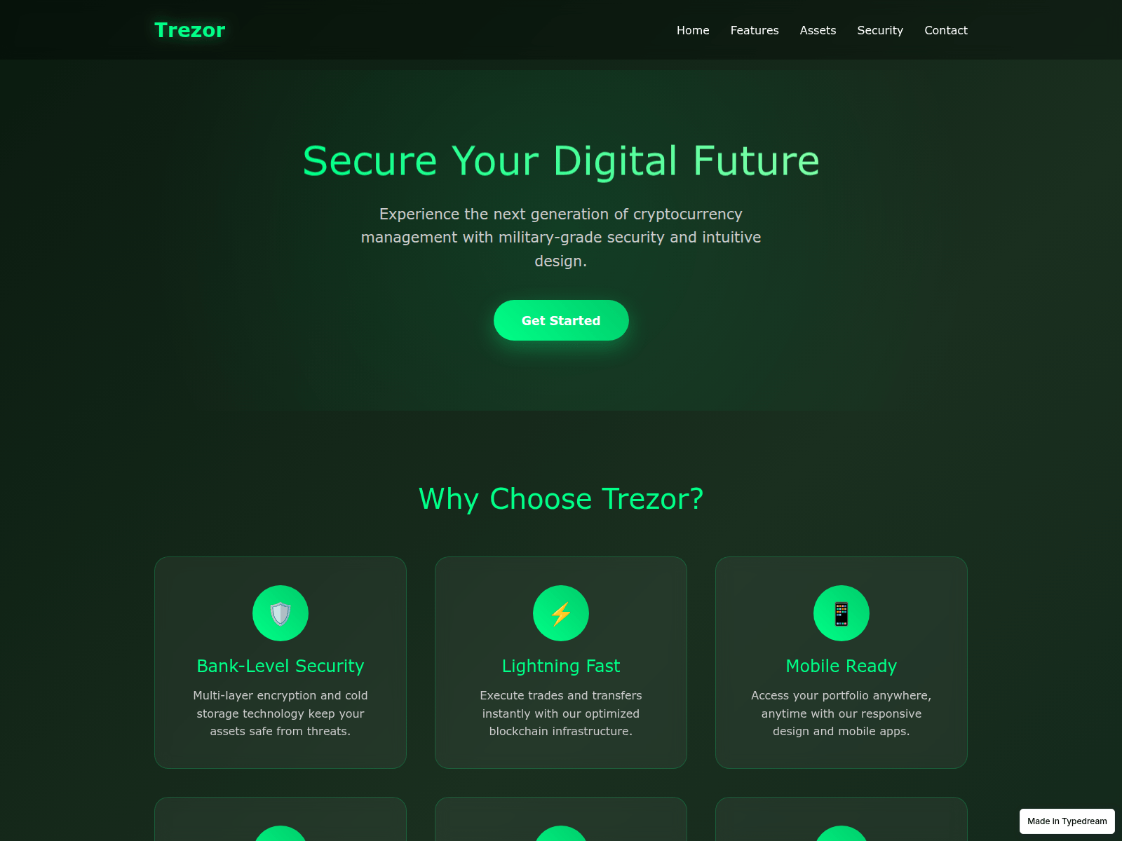 Screenshot of portal-trezor-suite.typedream.app