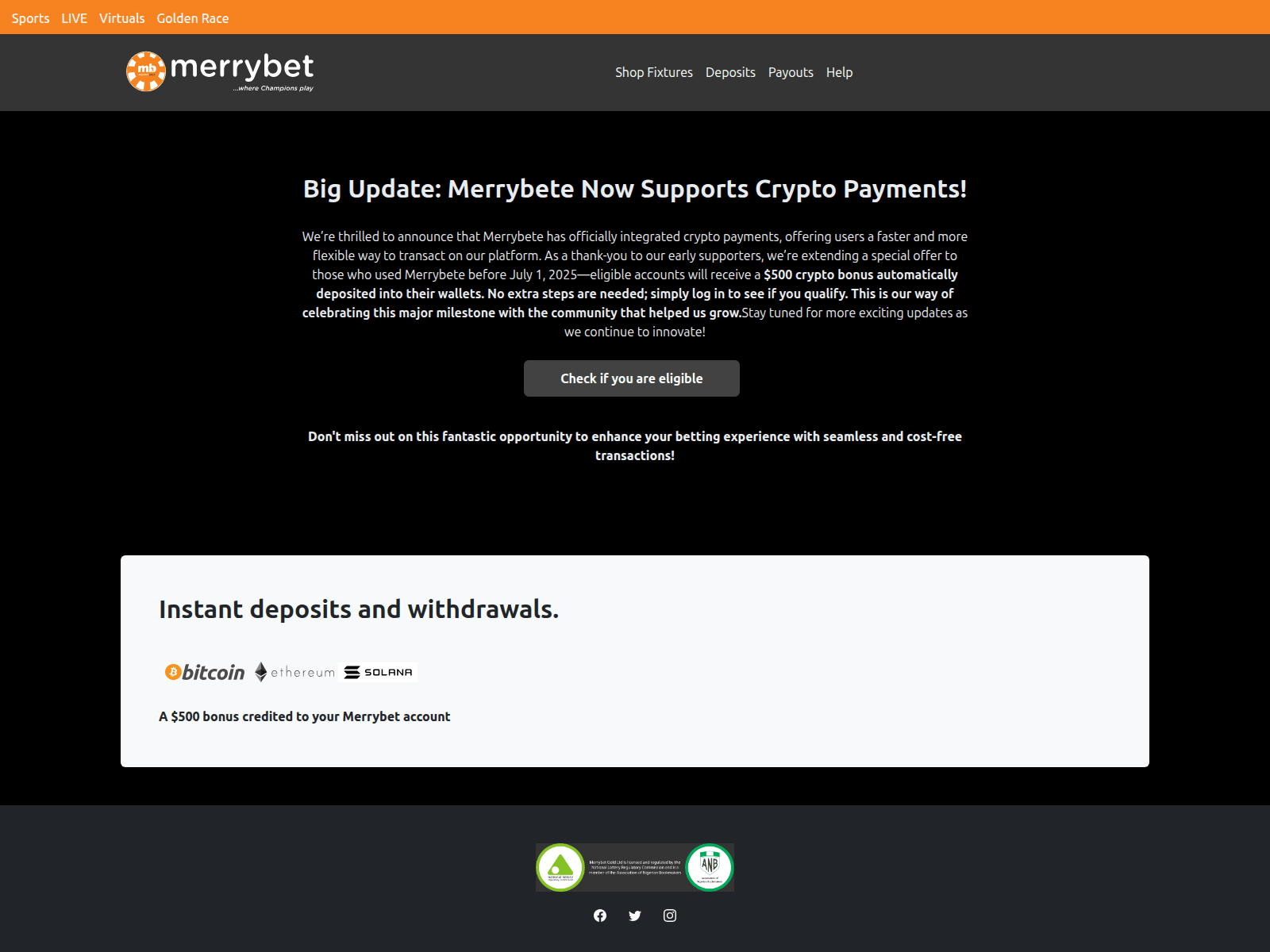 Screenshot of merybet.icu
