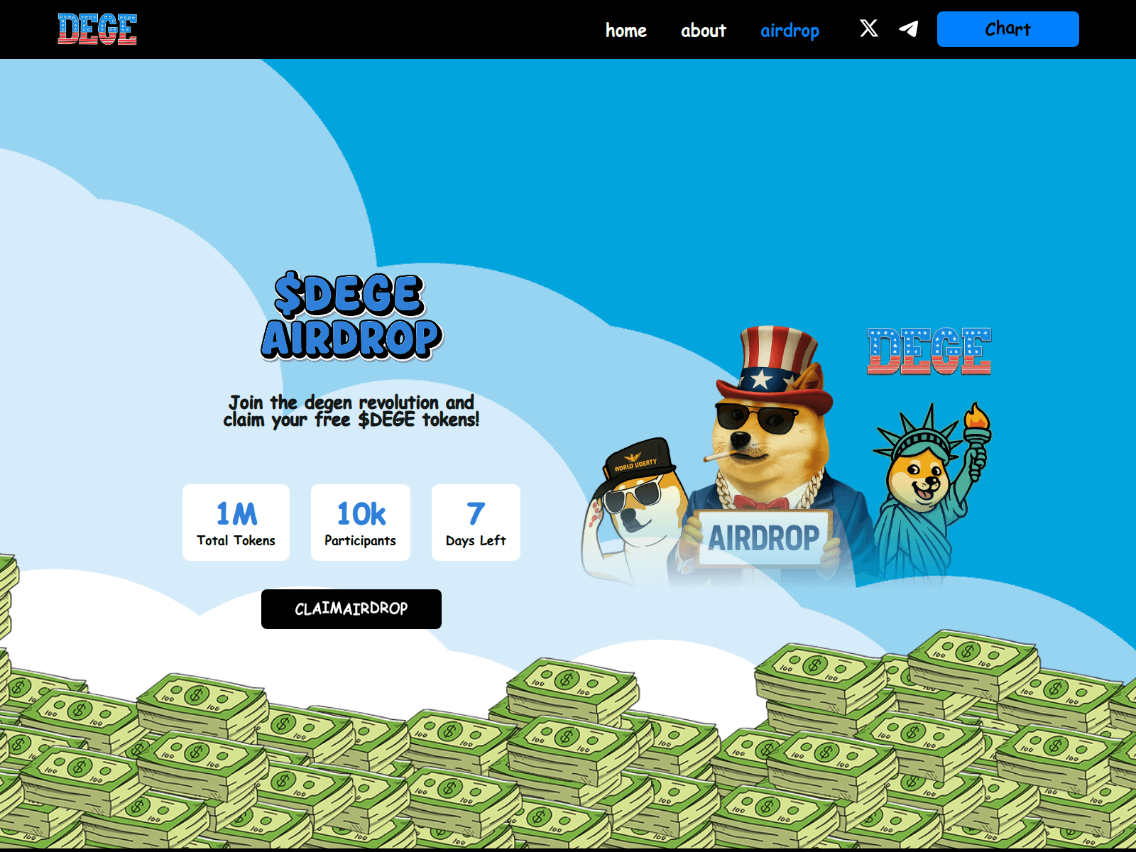 Screenshot of degedrop.com
