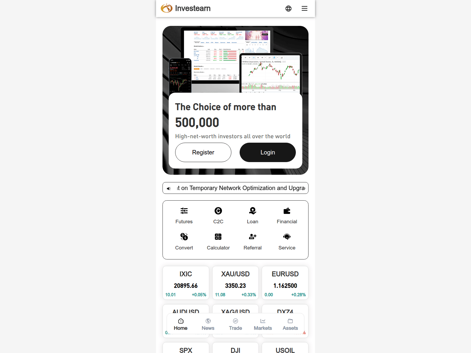 Screenshot of investearn.com