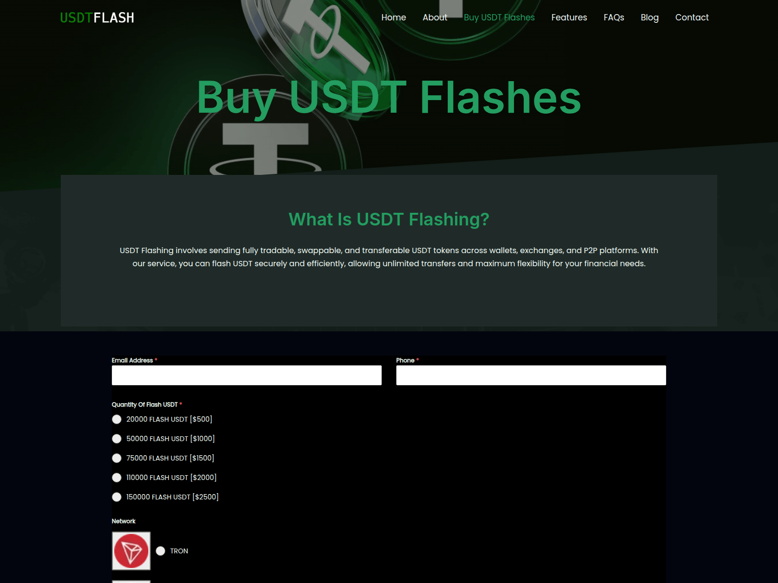 Screenshot of usdtflash-software.com