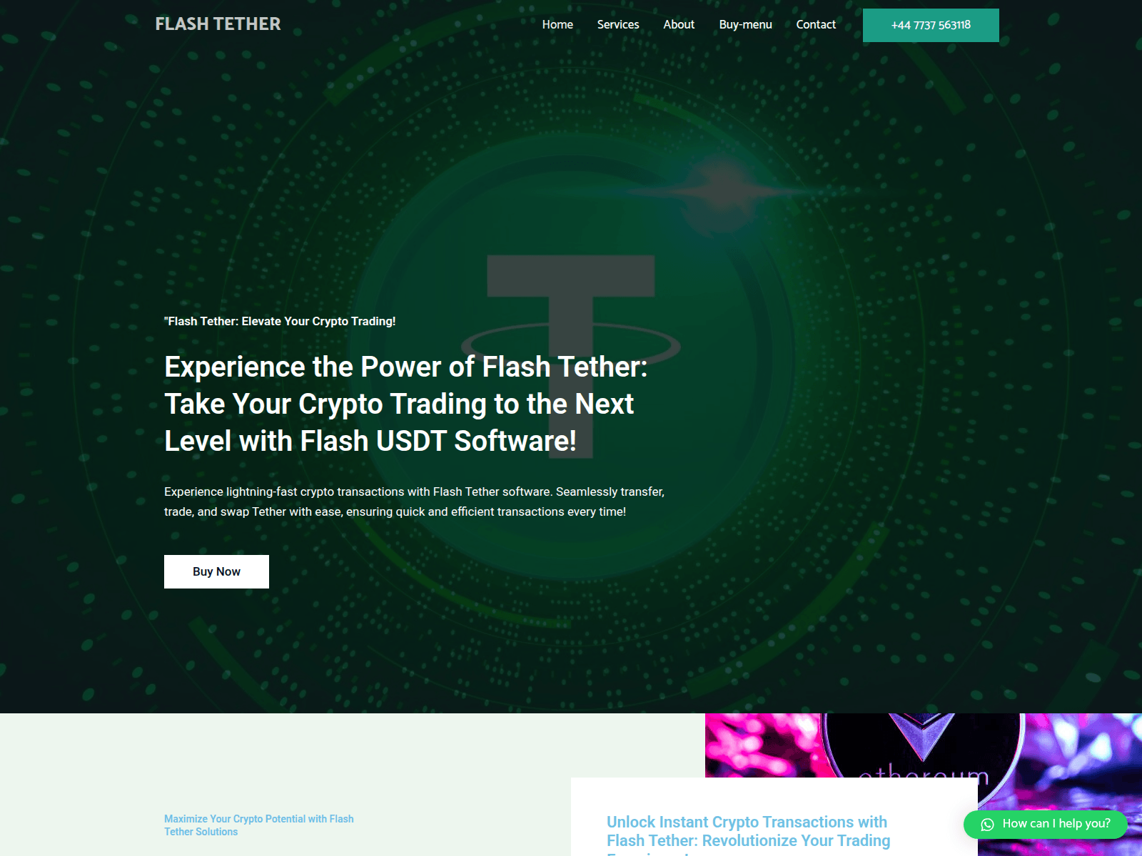 Screenshot of flashtether.com