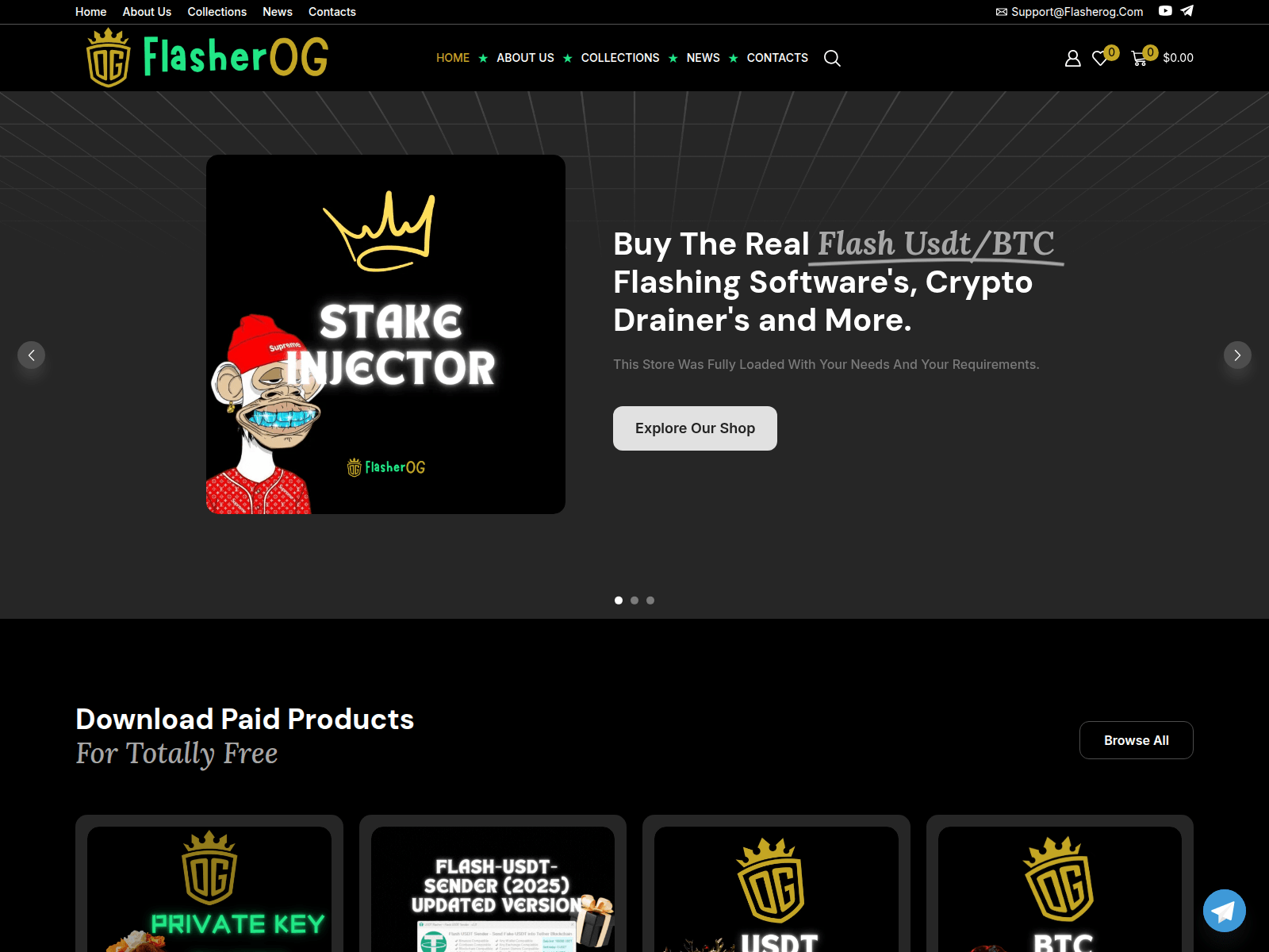 Screenshot of flasherog.com