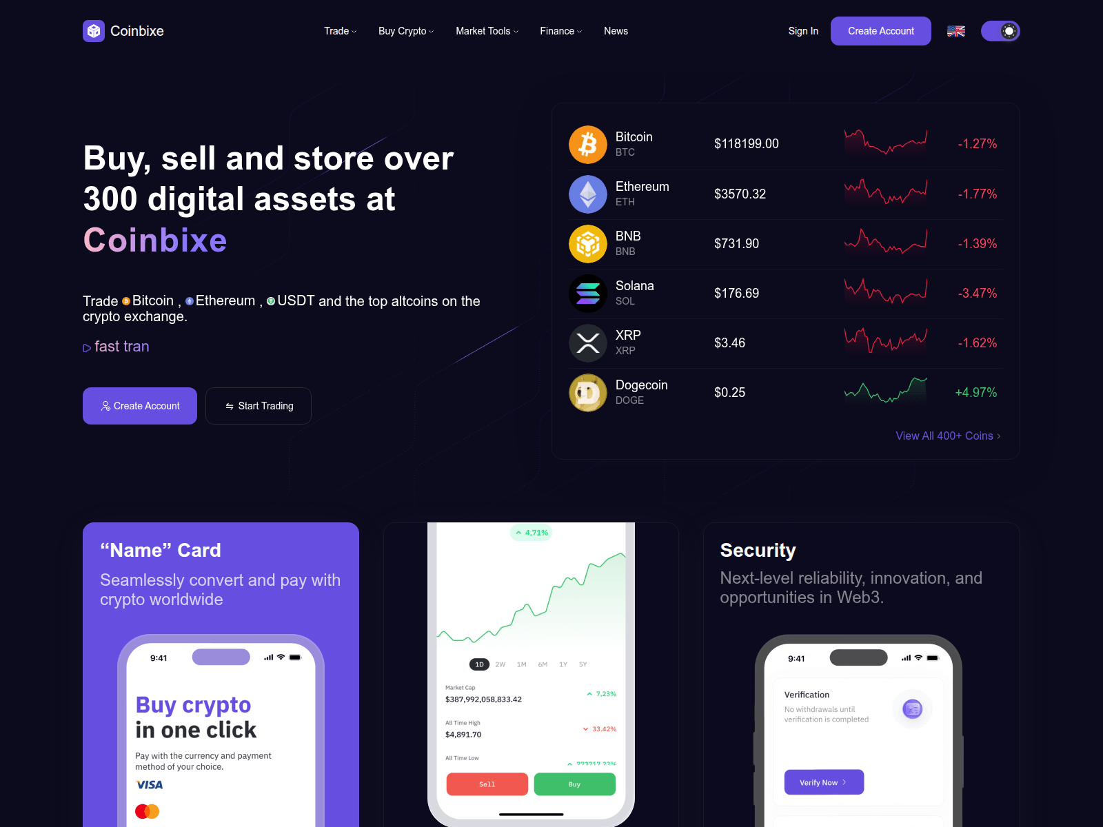 Screenshot of coinbixe.com