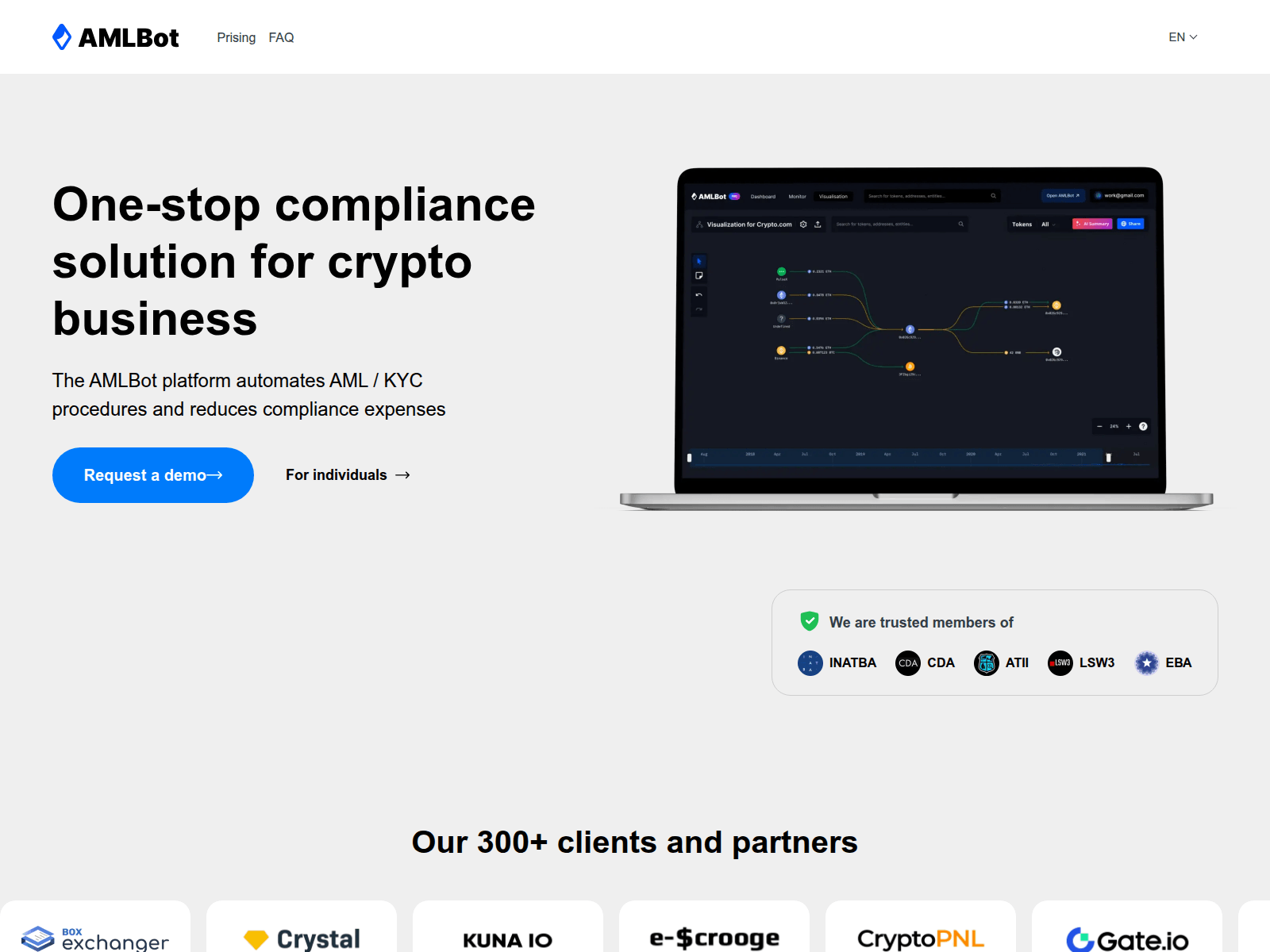 Screenshot of amlcheck-tron.com