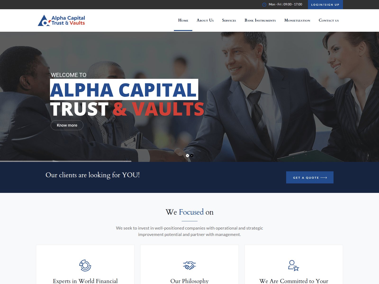Screenshot of alphacaptrustandvaults.com