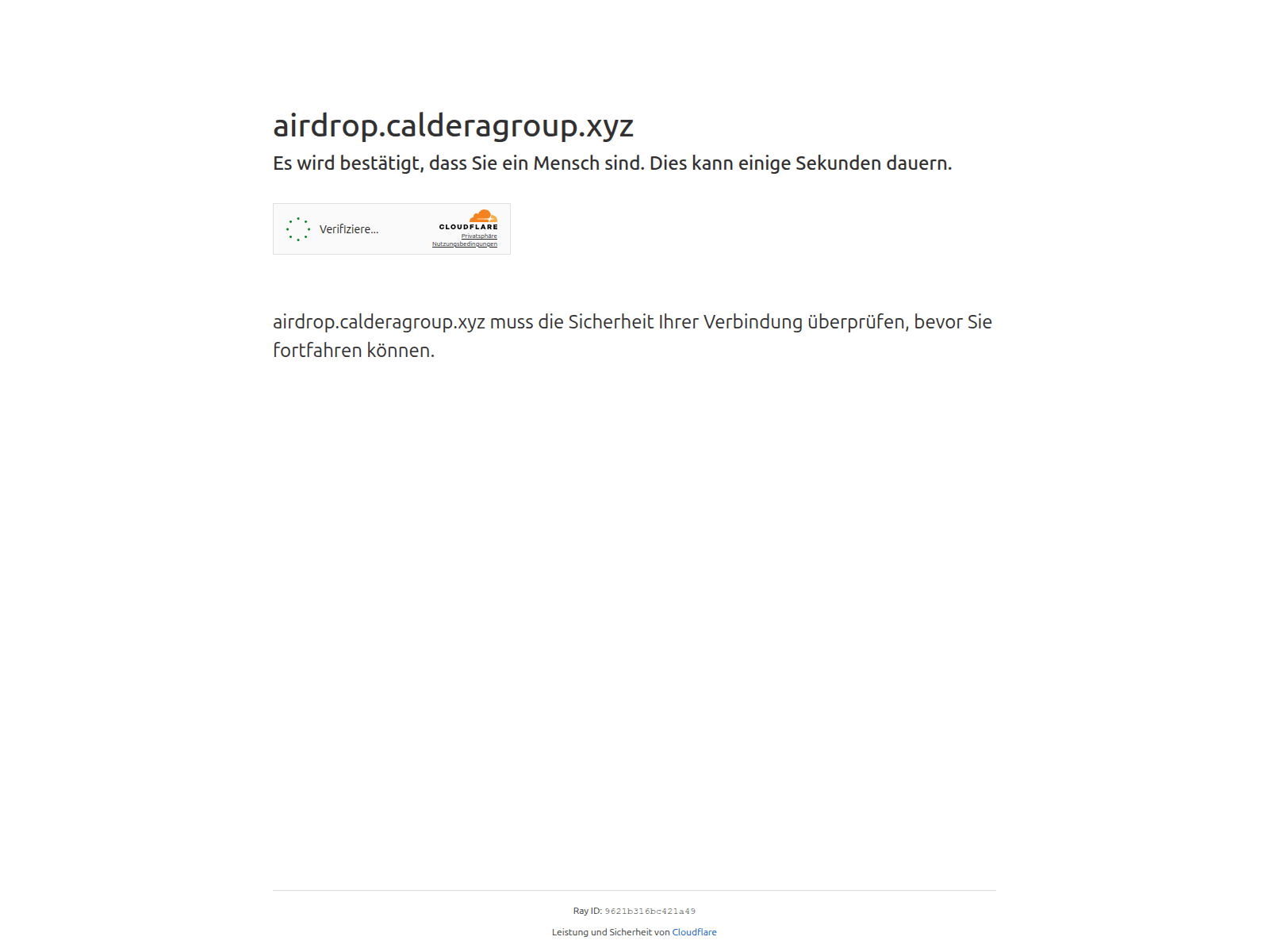 Screenshot of airdrop.calderagroup.xyz