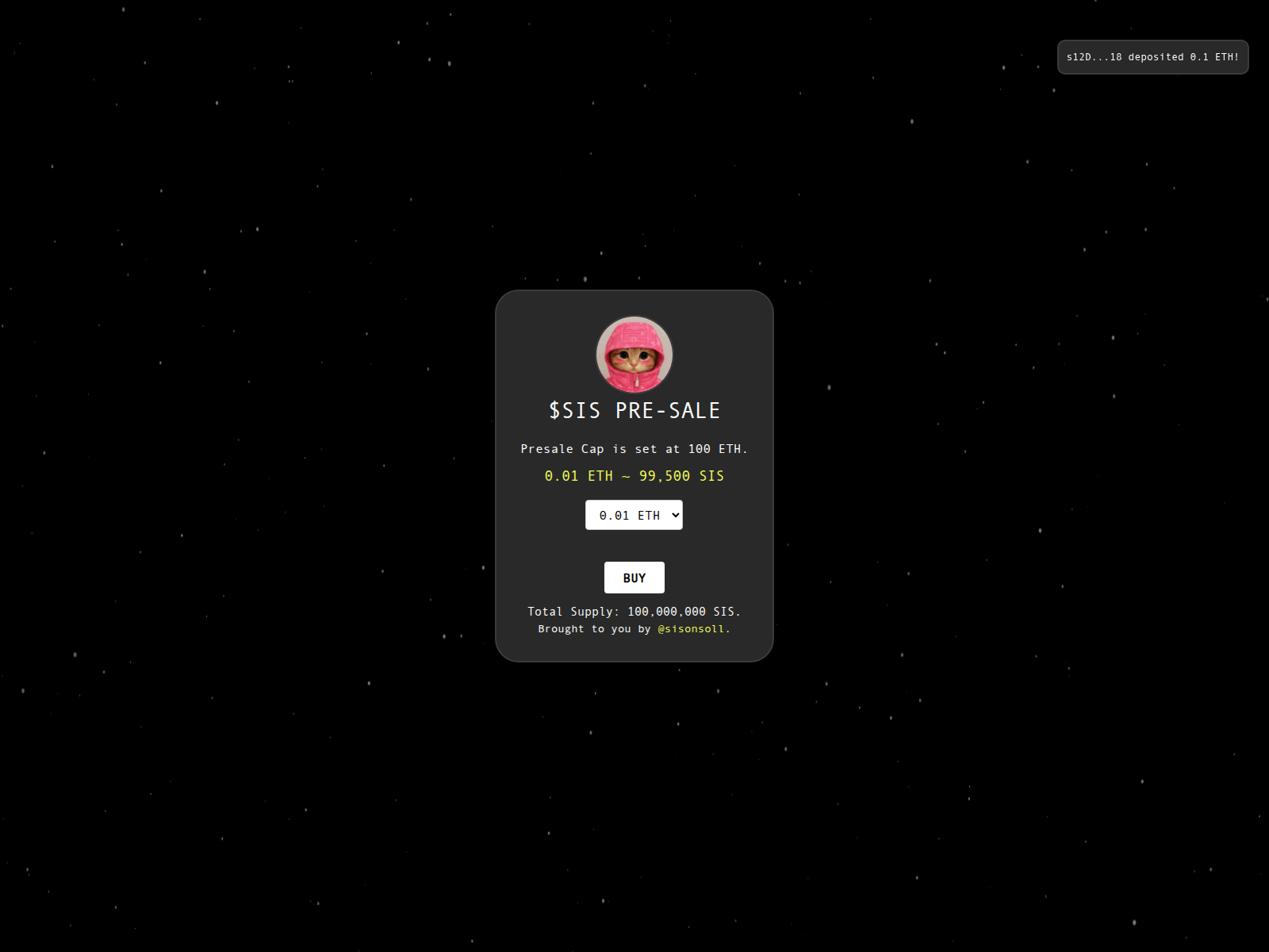 Screenshot of presale-sis.xyz