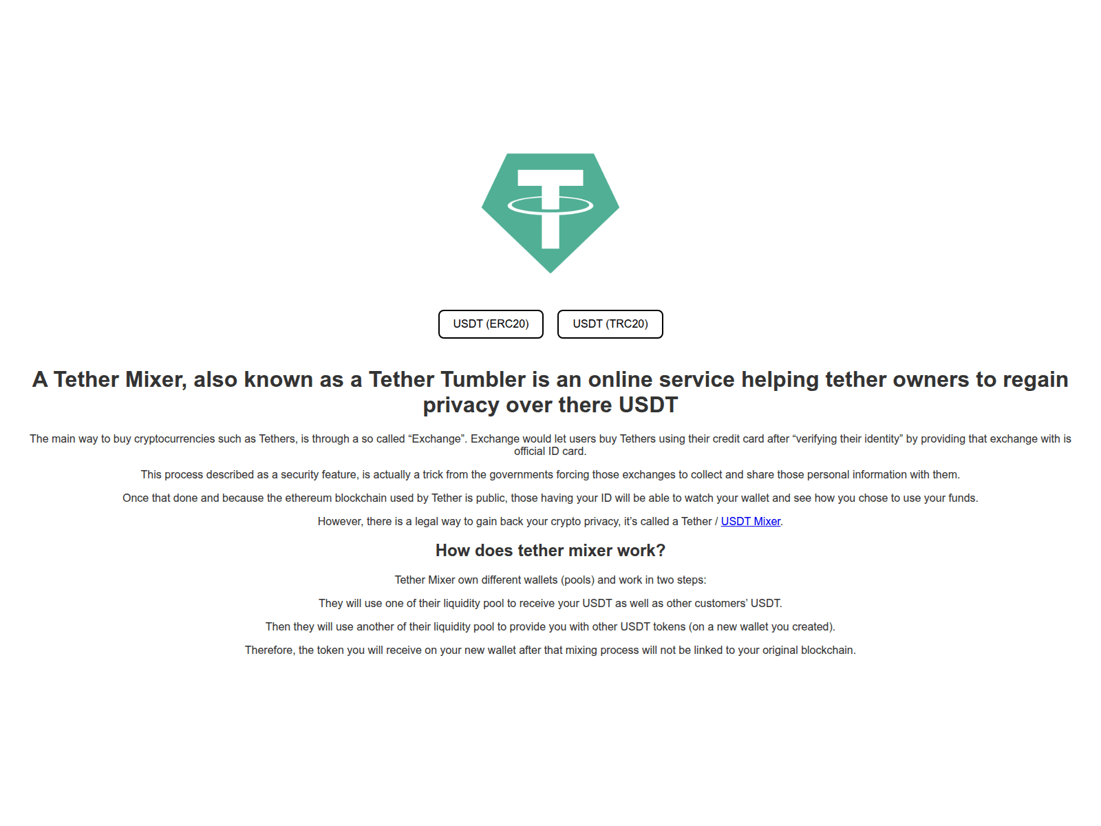 Screenshot of usdtmixer.my