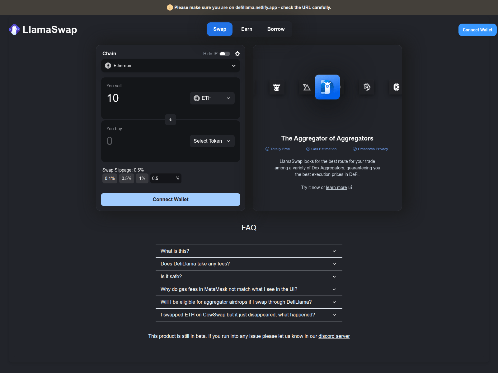 Screenshot of defillama.netlify.app