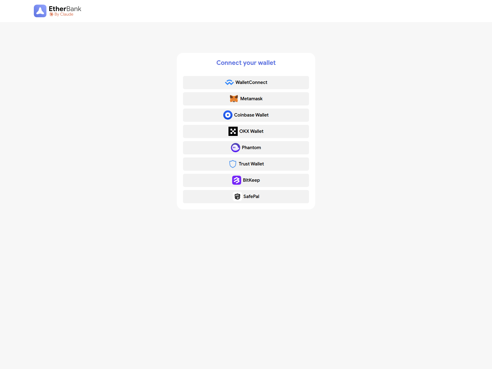 Screenshot of etherbank.cloud