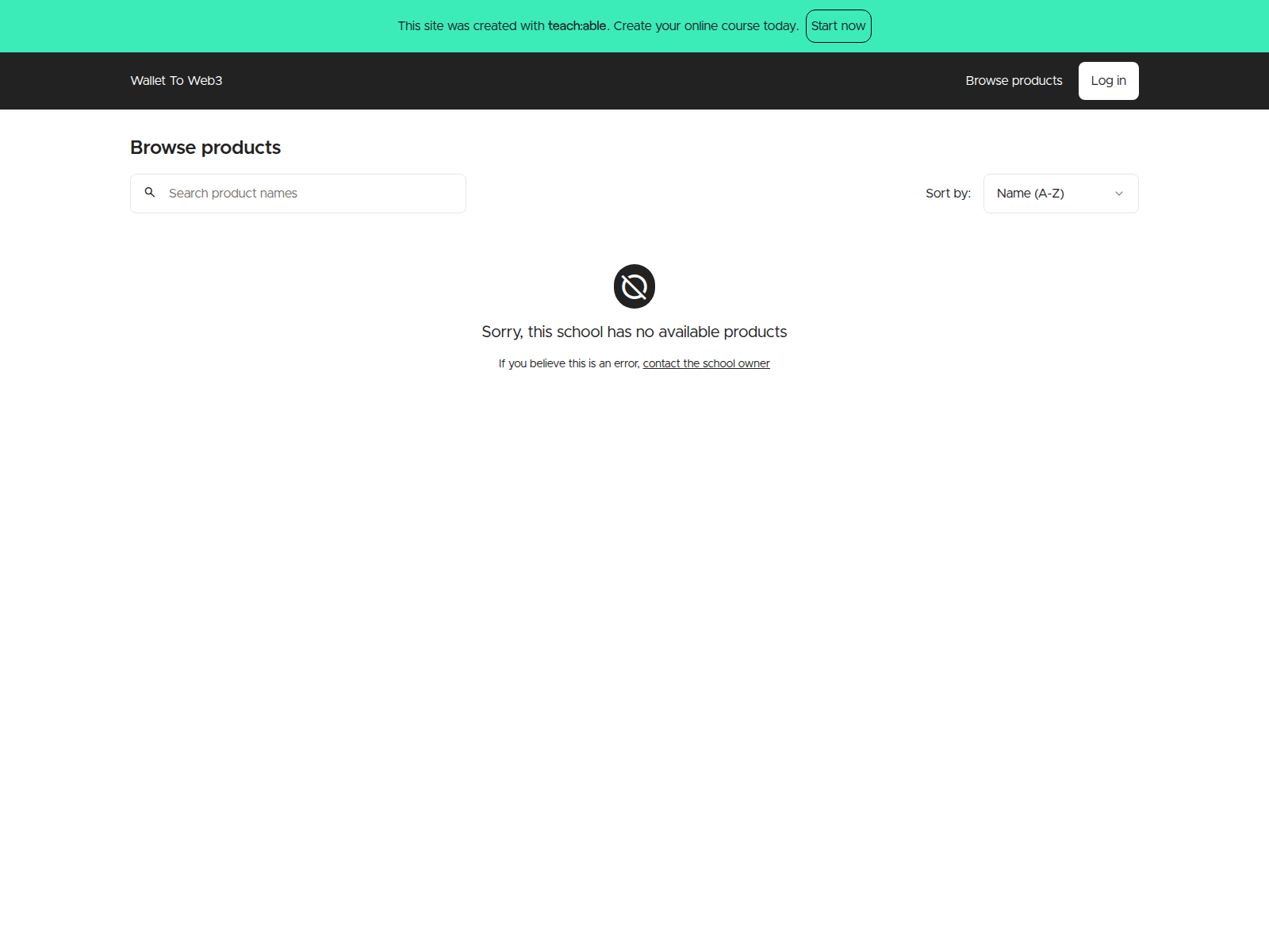 Screenshot of web3-auth-okx.teachable.com