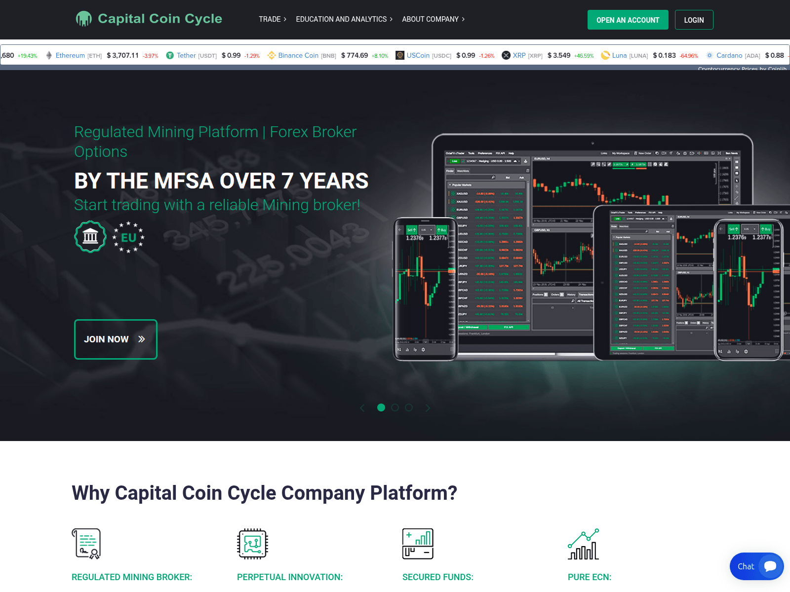 Screenshot of capitalcoincylce.com