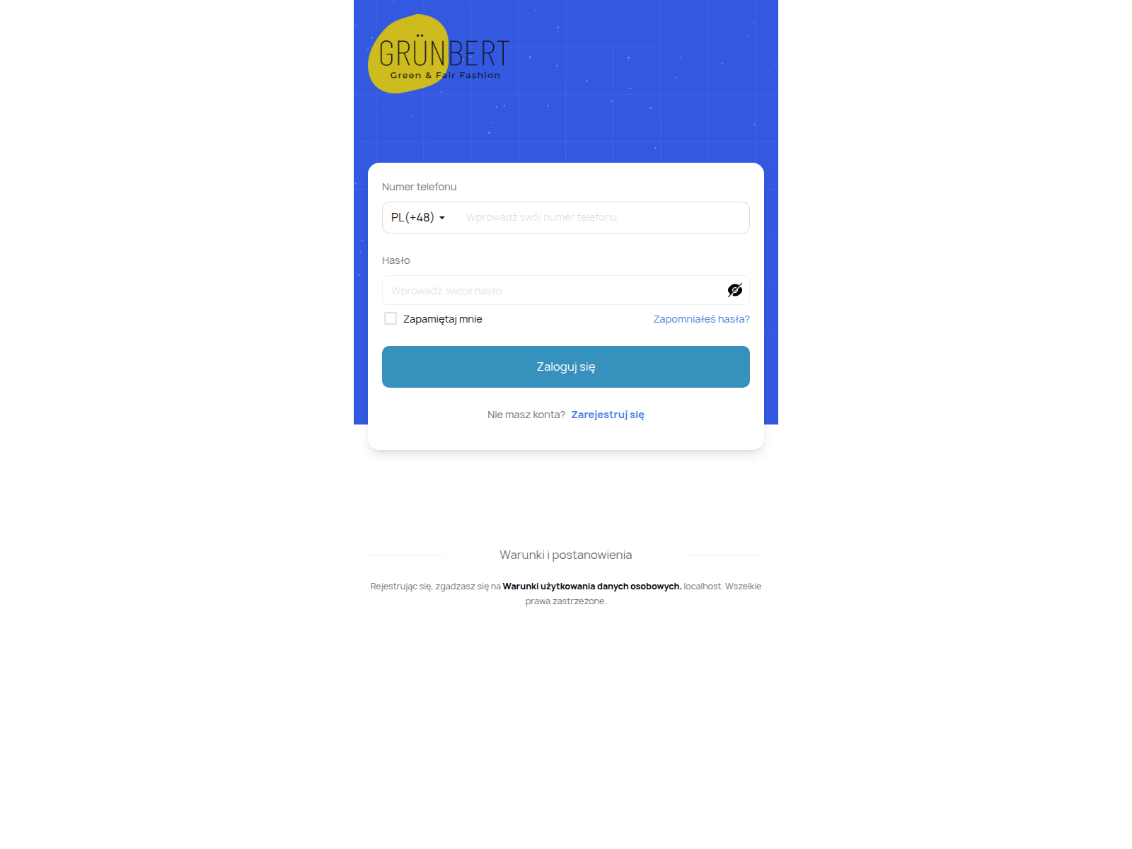 Screenshot of gruenbertpl.com