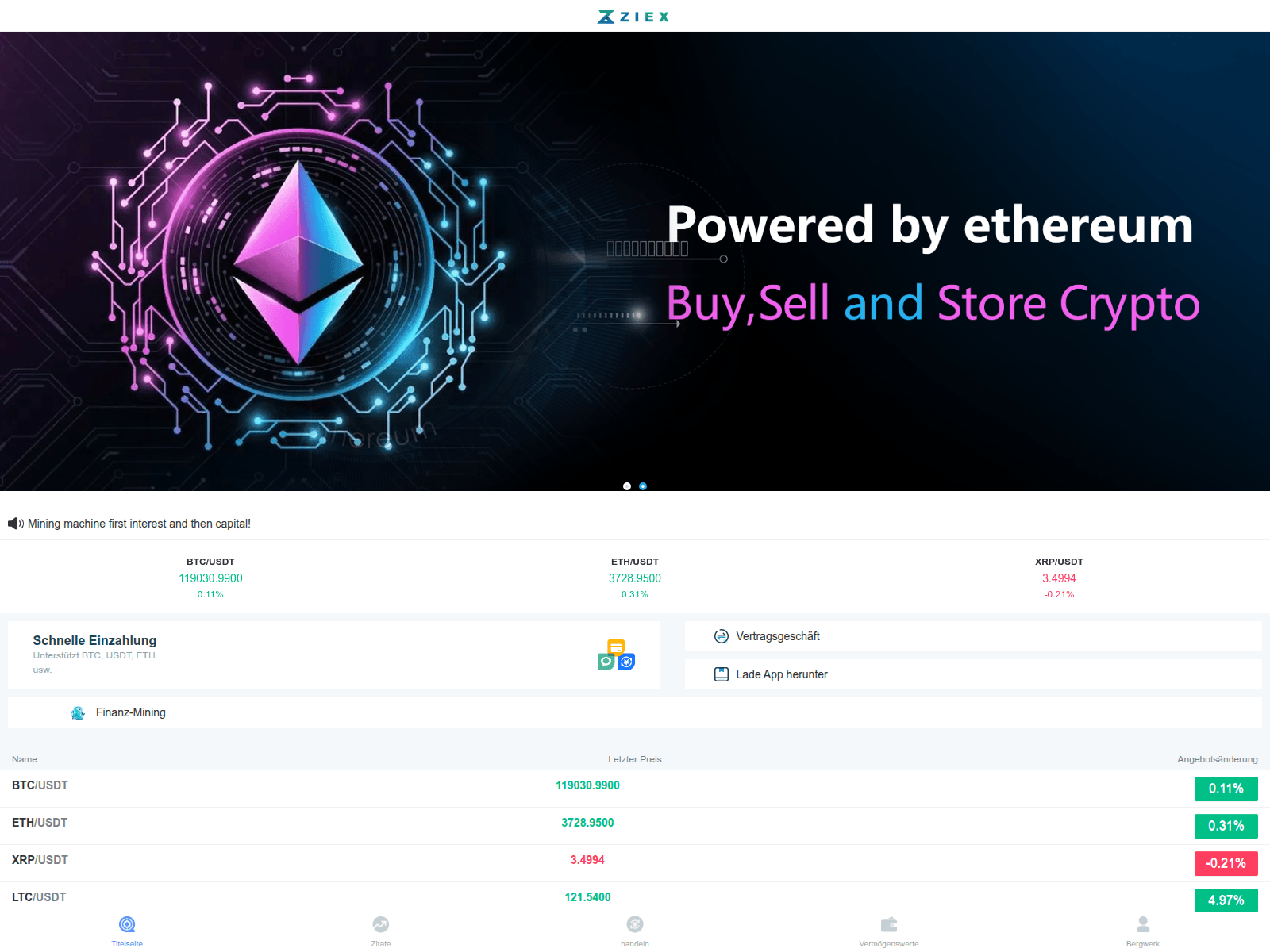 Screenshot of ziexc.com