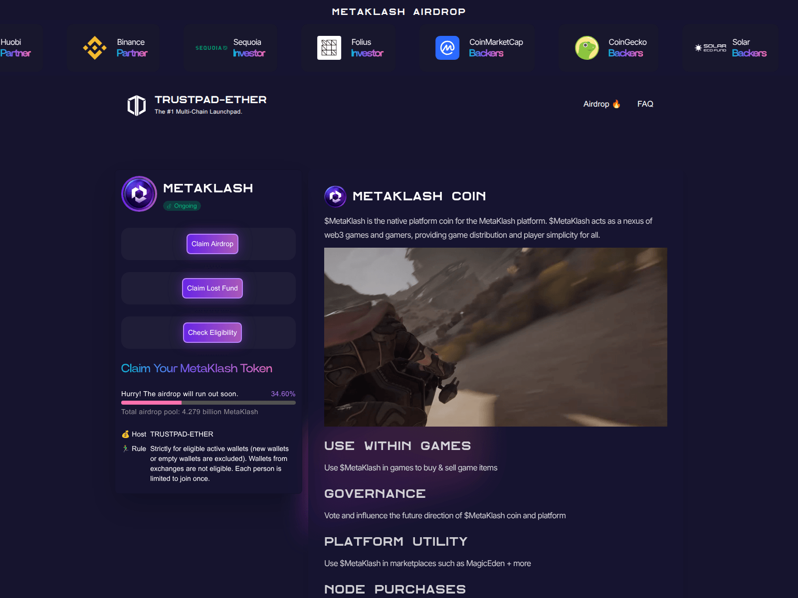 Screenshot of metaklash.com