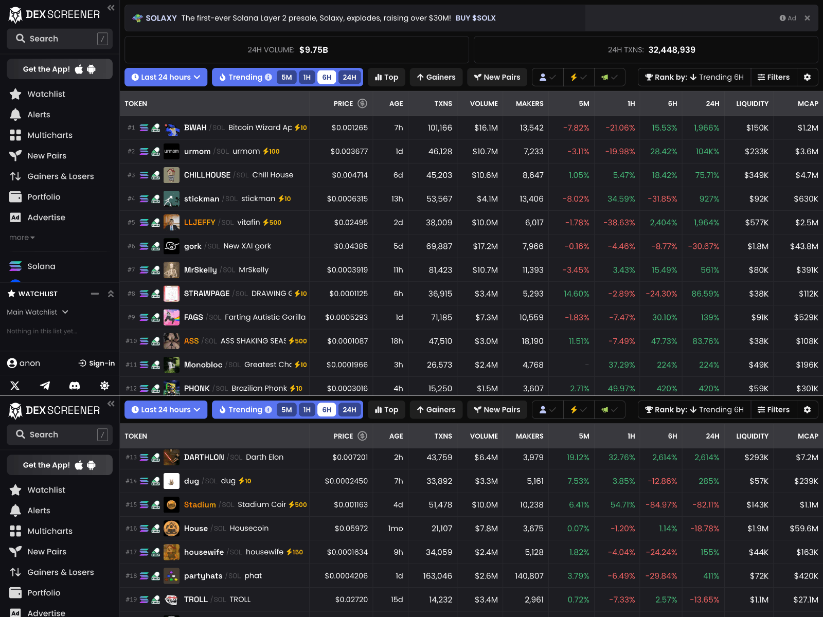 Forensic screenshot of dexscreneer.github.io