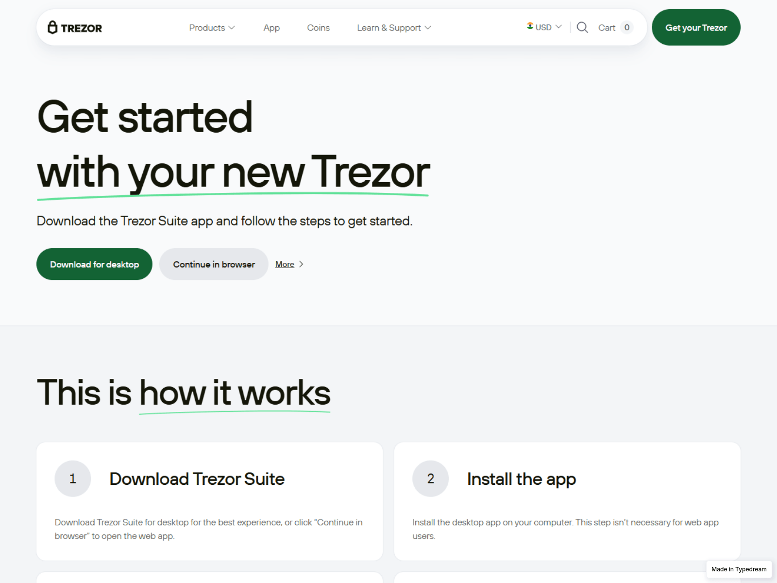 Screenshot of welcome-suite-treoz.typedream.app
