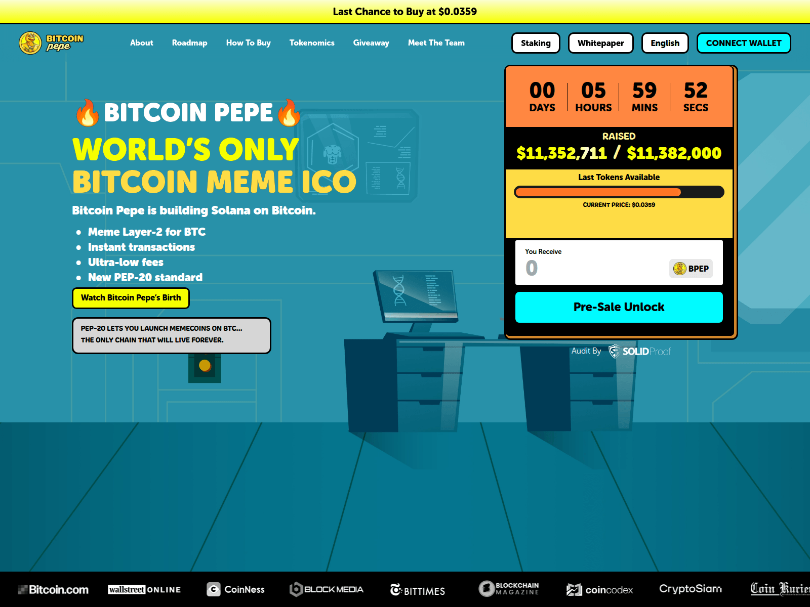 Screenshot of btcpepe.lol