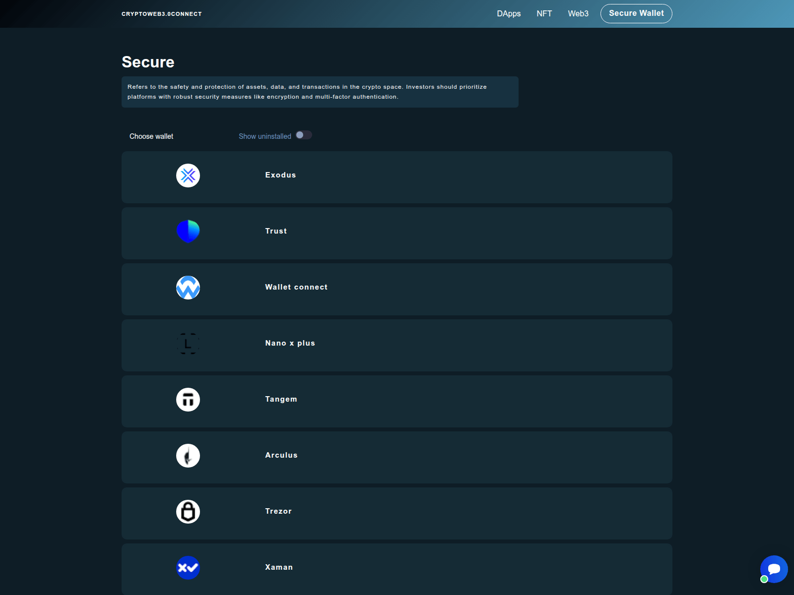 Screenshot of cryptosweb3network.com