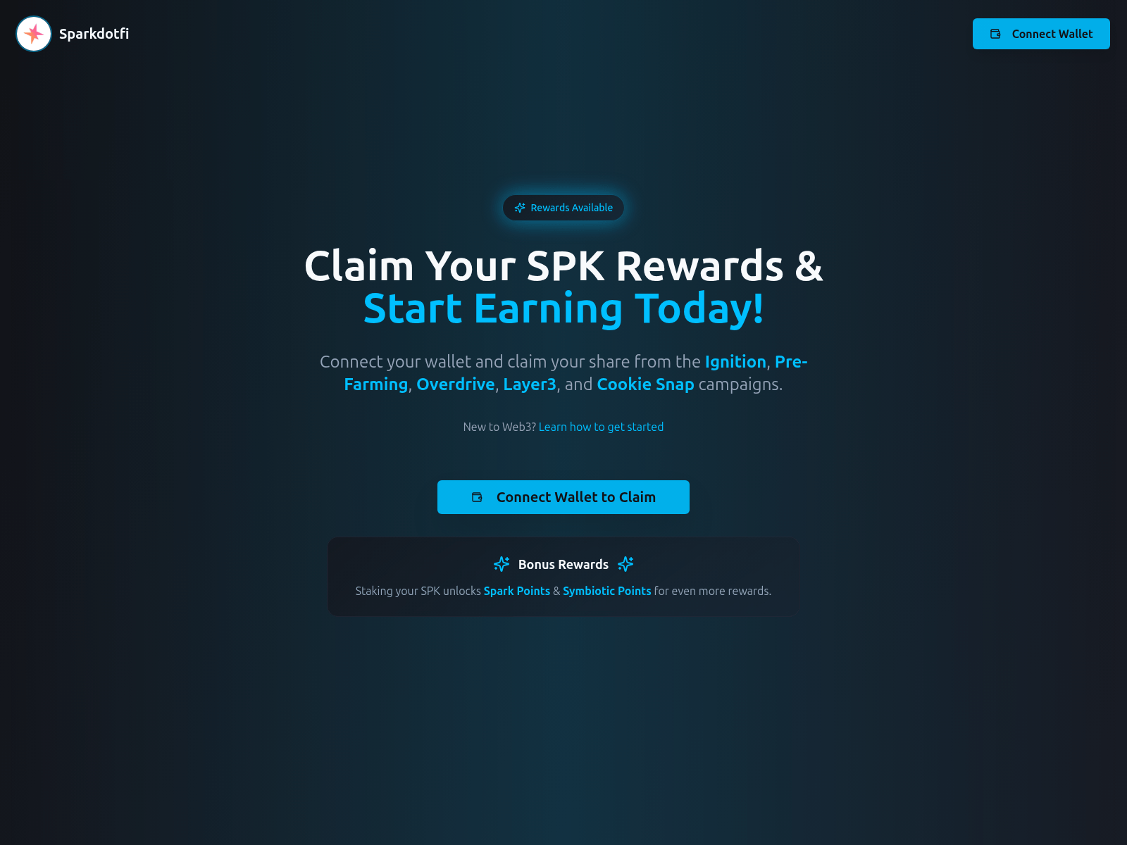 Screenshot of sparkdotrewardsfi.sbs