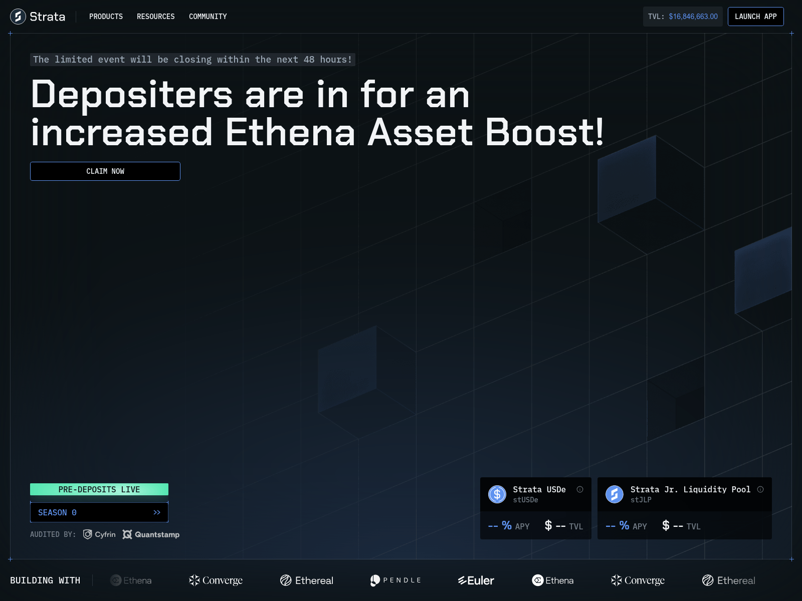 Screenshot of claim-strata.money