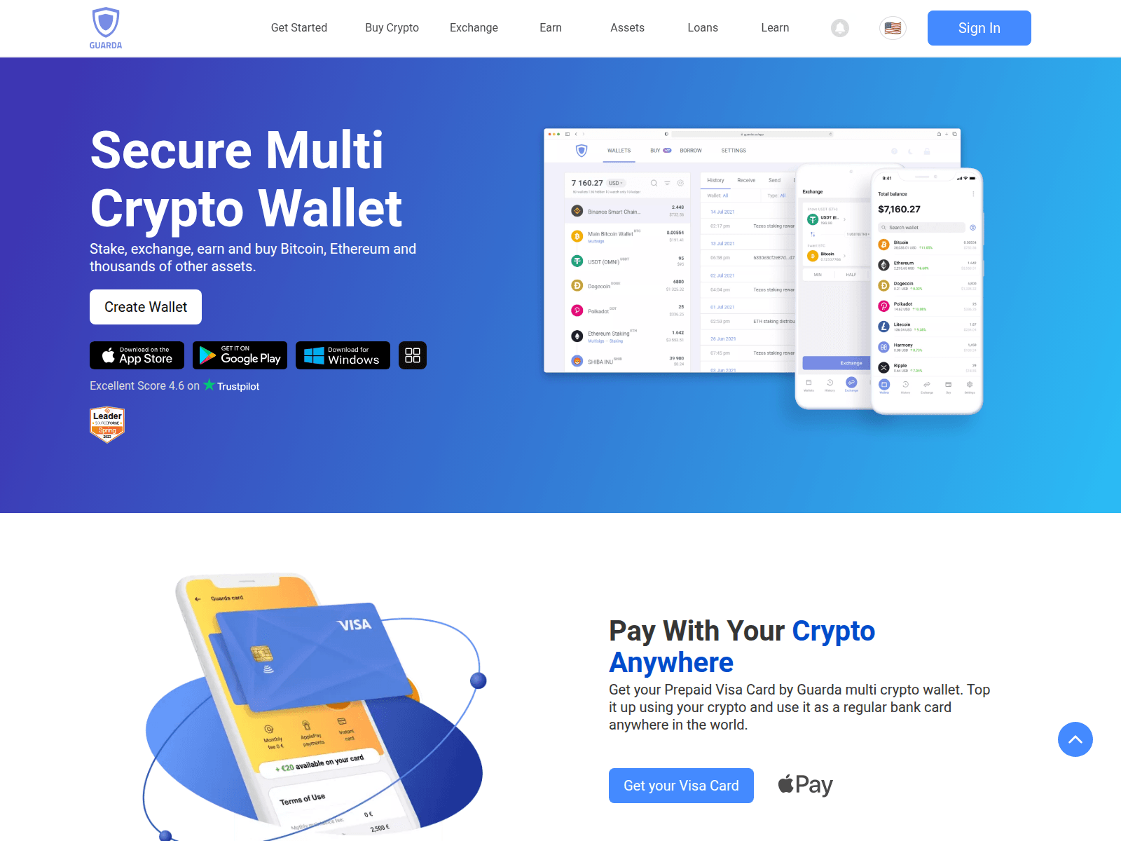 Screenshot of guardawebwallet.com