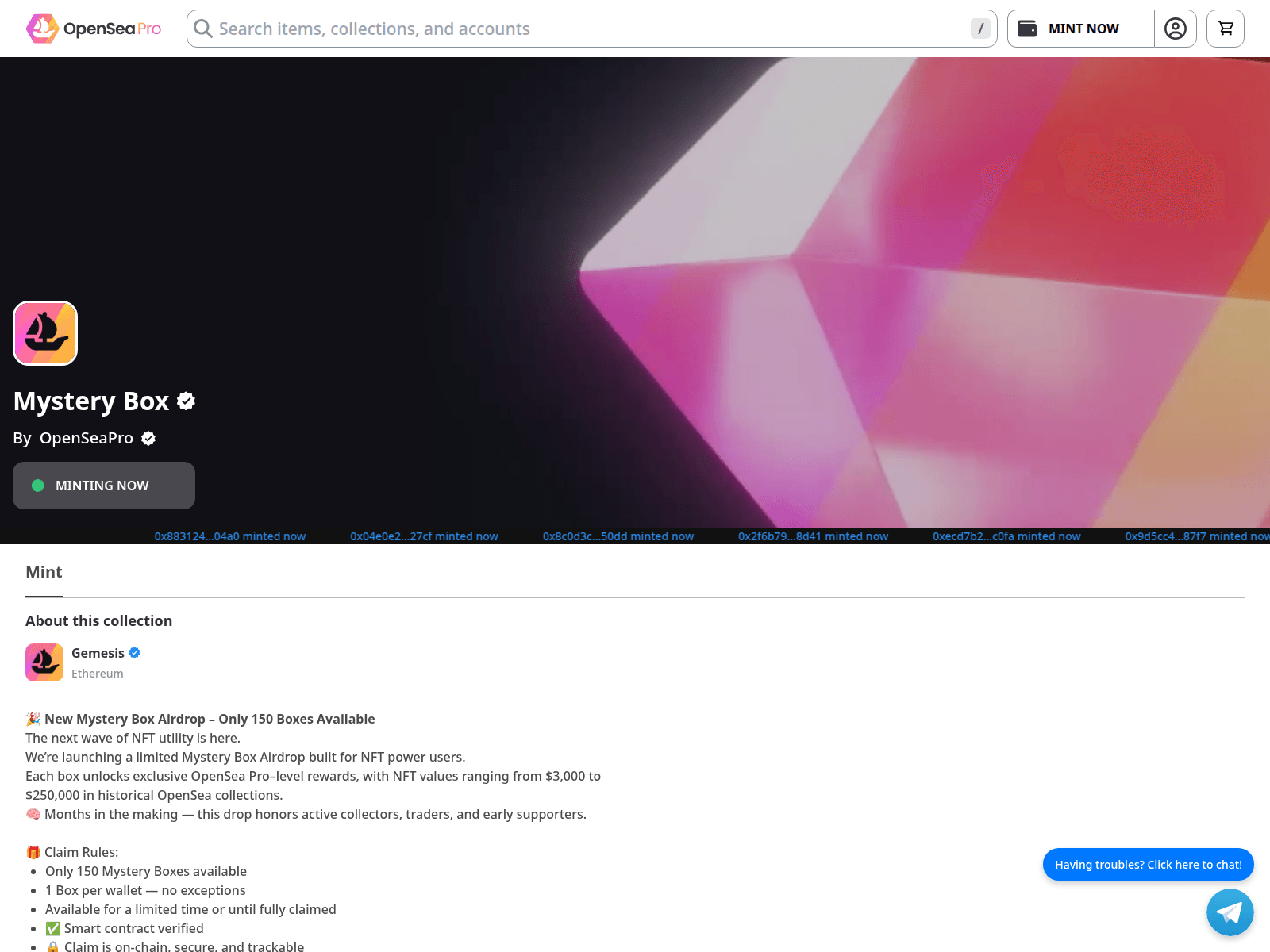 Screenshot of claimmint.xyz