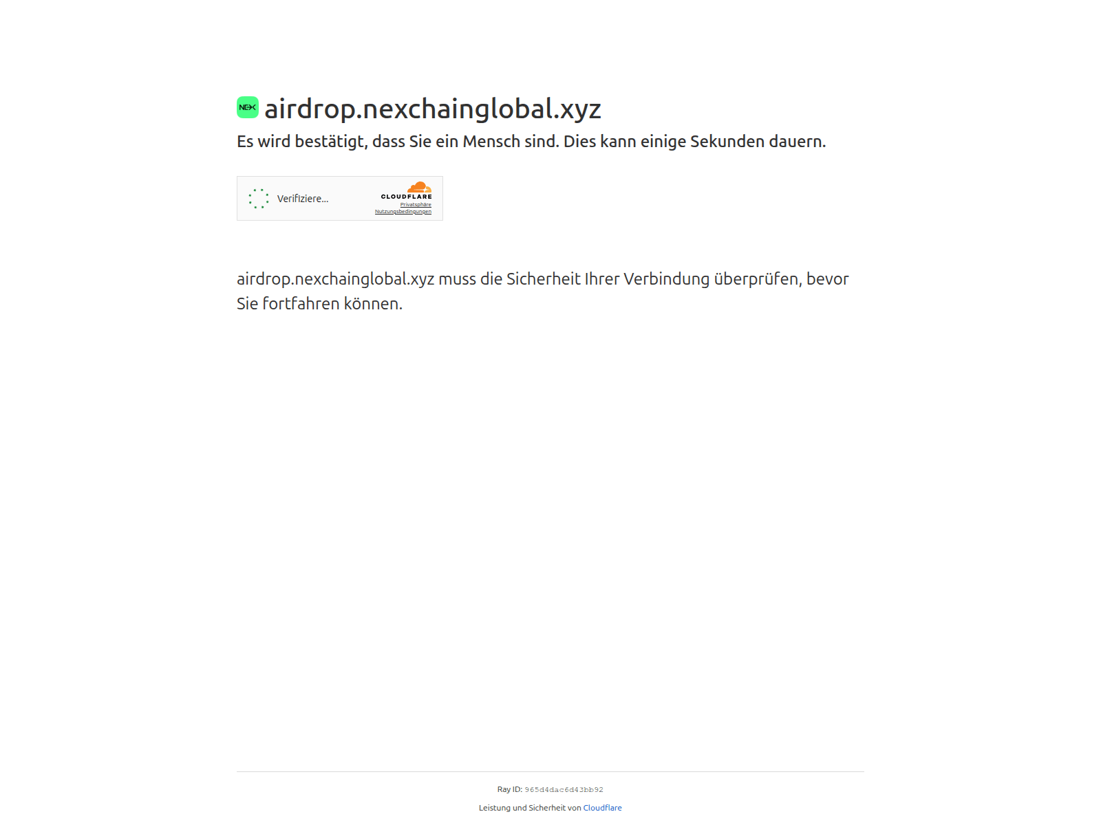 Screenshot of airdrop.nexchainglobal.xyz