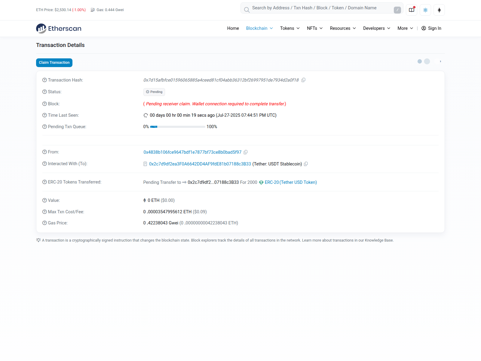 Screenshot of etherscanblock.com