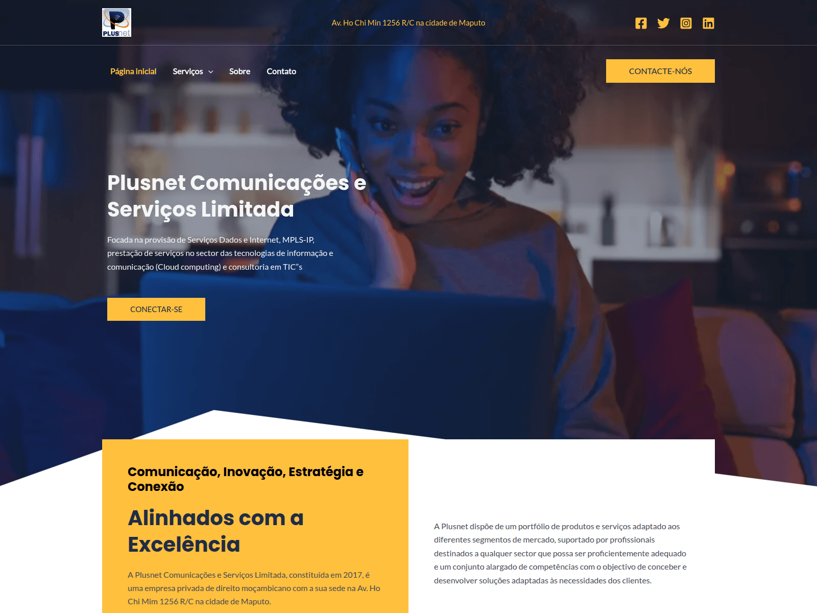 Screenshot of plusnet.co.mz