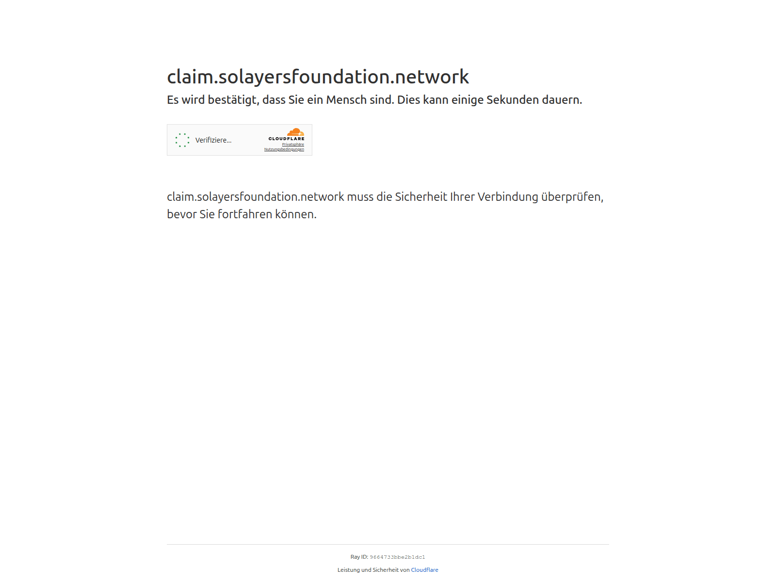 Screenshot of claim.solayersfoundation.network
