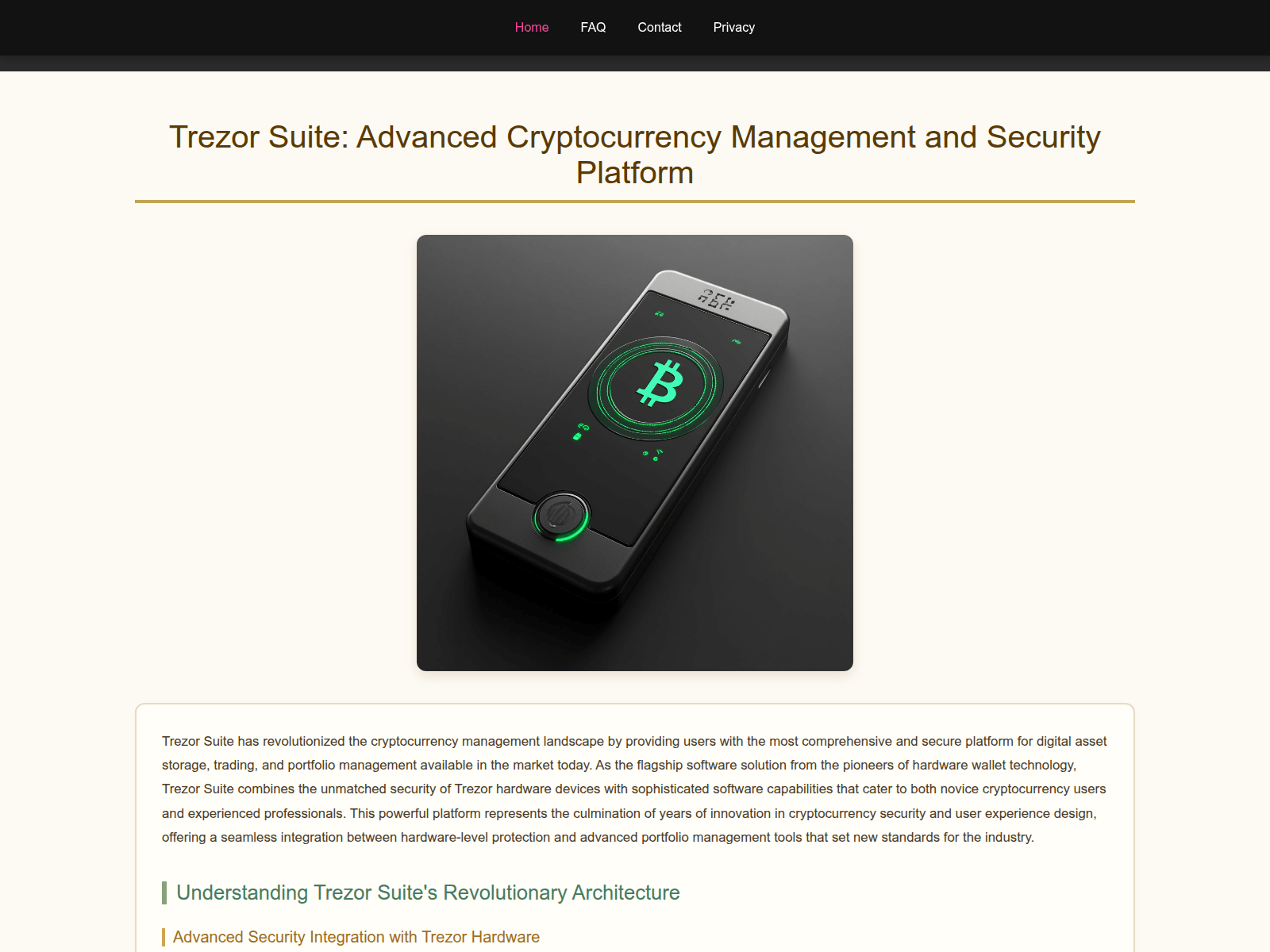 Screenshot of trezor-suite.cc